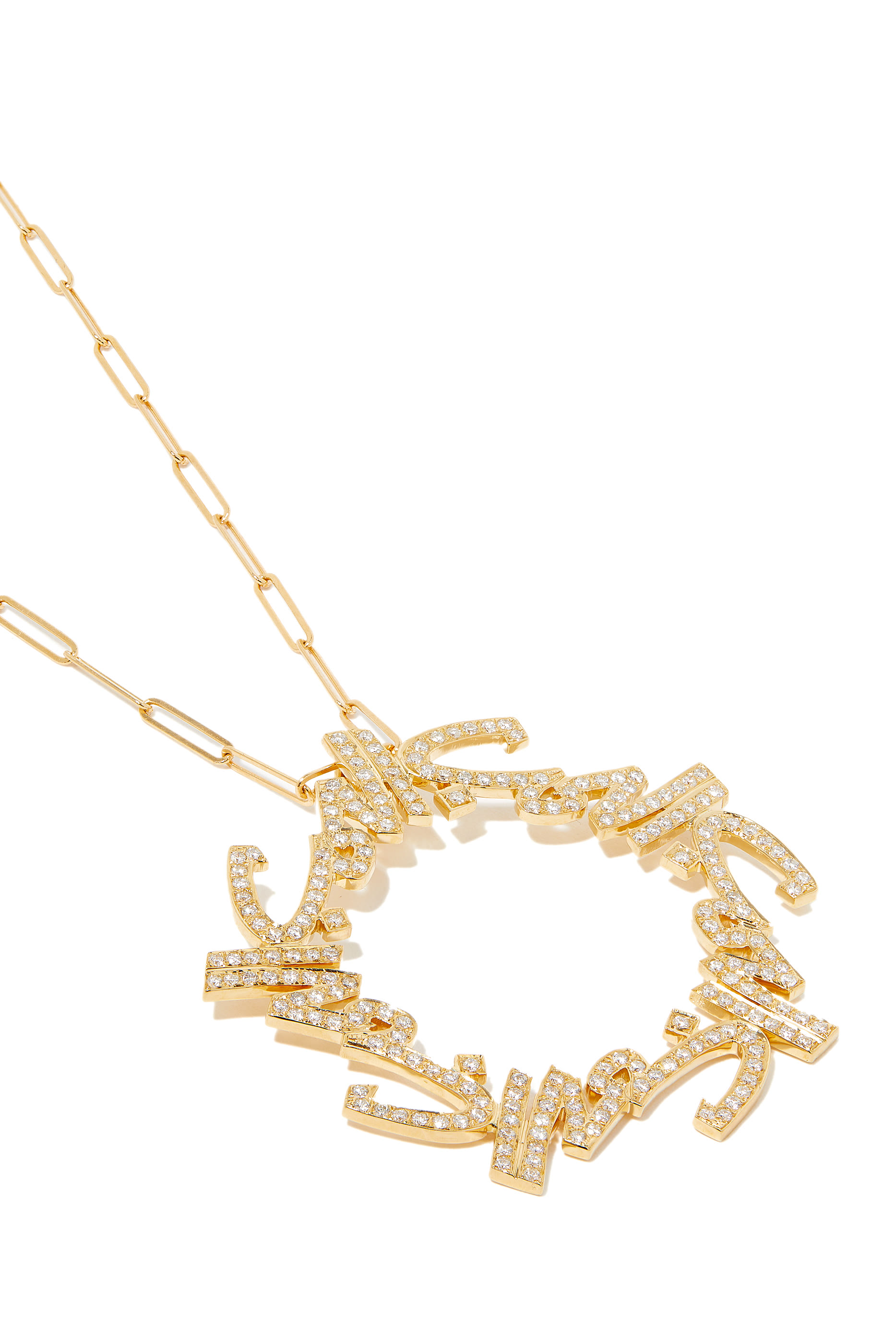 Hobb Love Necklace, 18k Yellow Gold with Diamonds