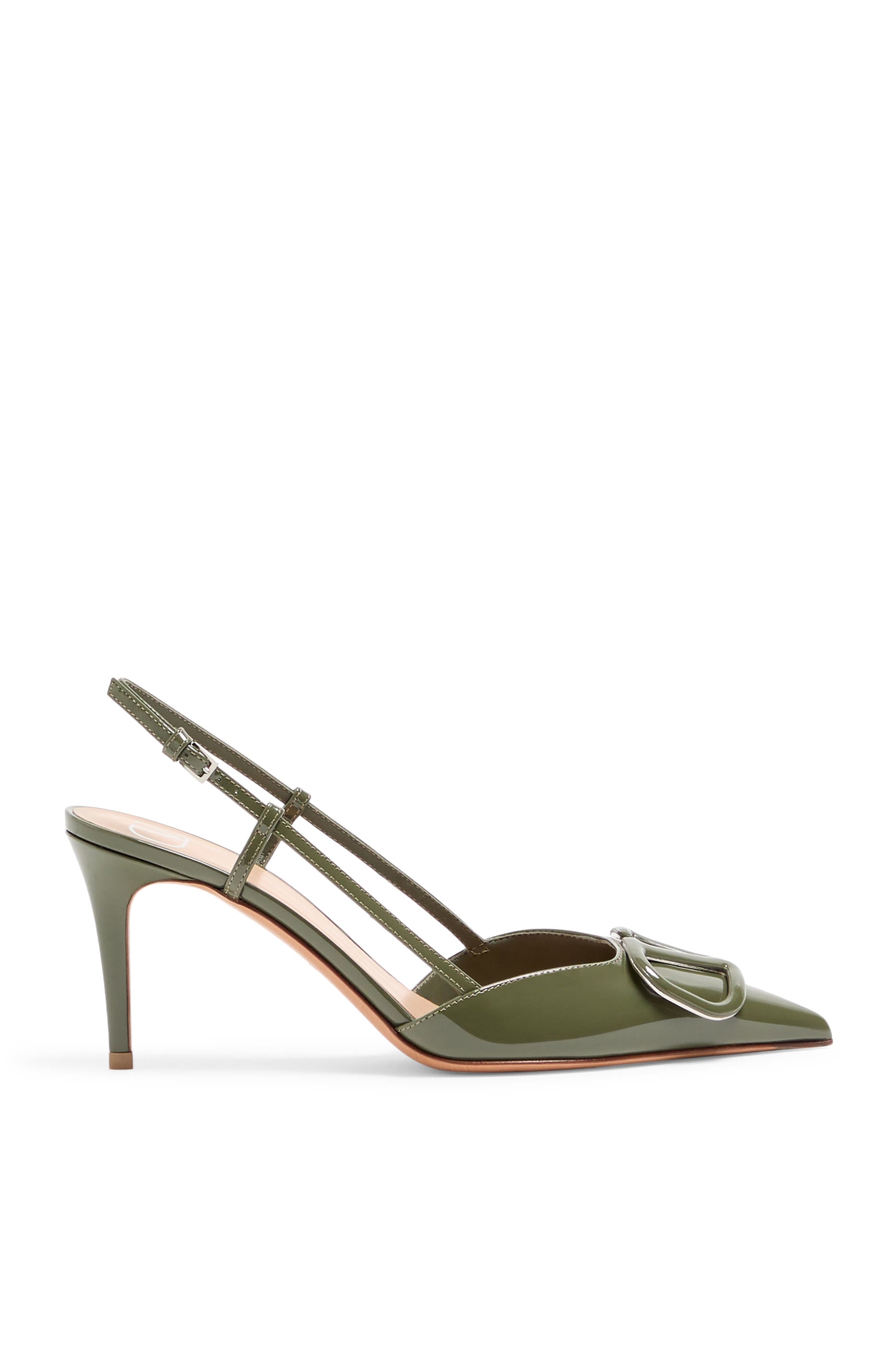  VLogo Signature 80 Patent Leather Slingback Pumps 