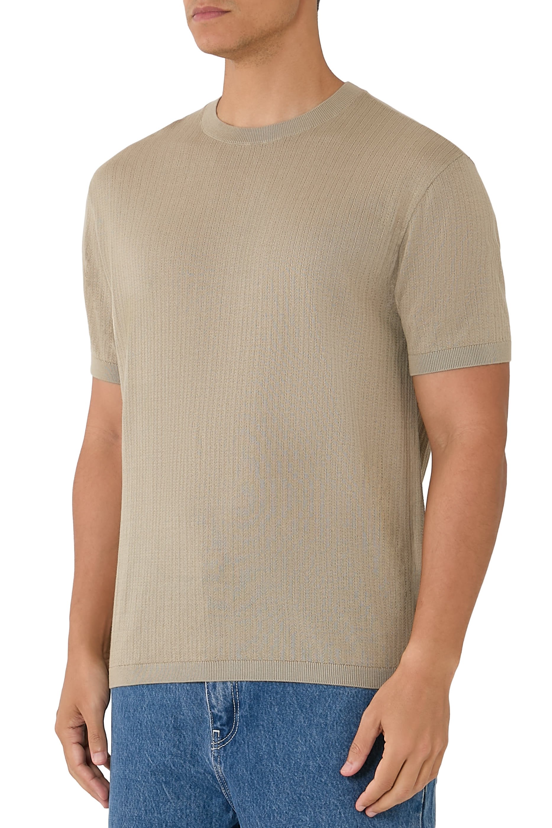 Ribbed Cotton Tricot Top