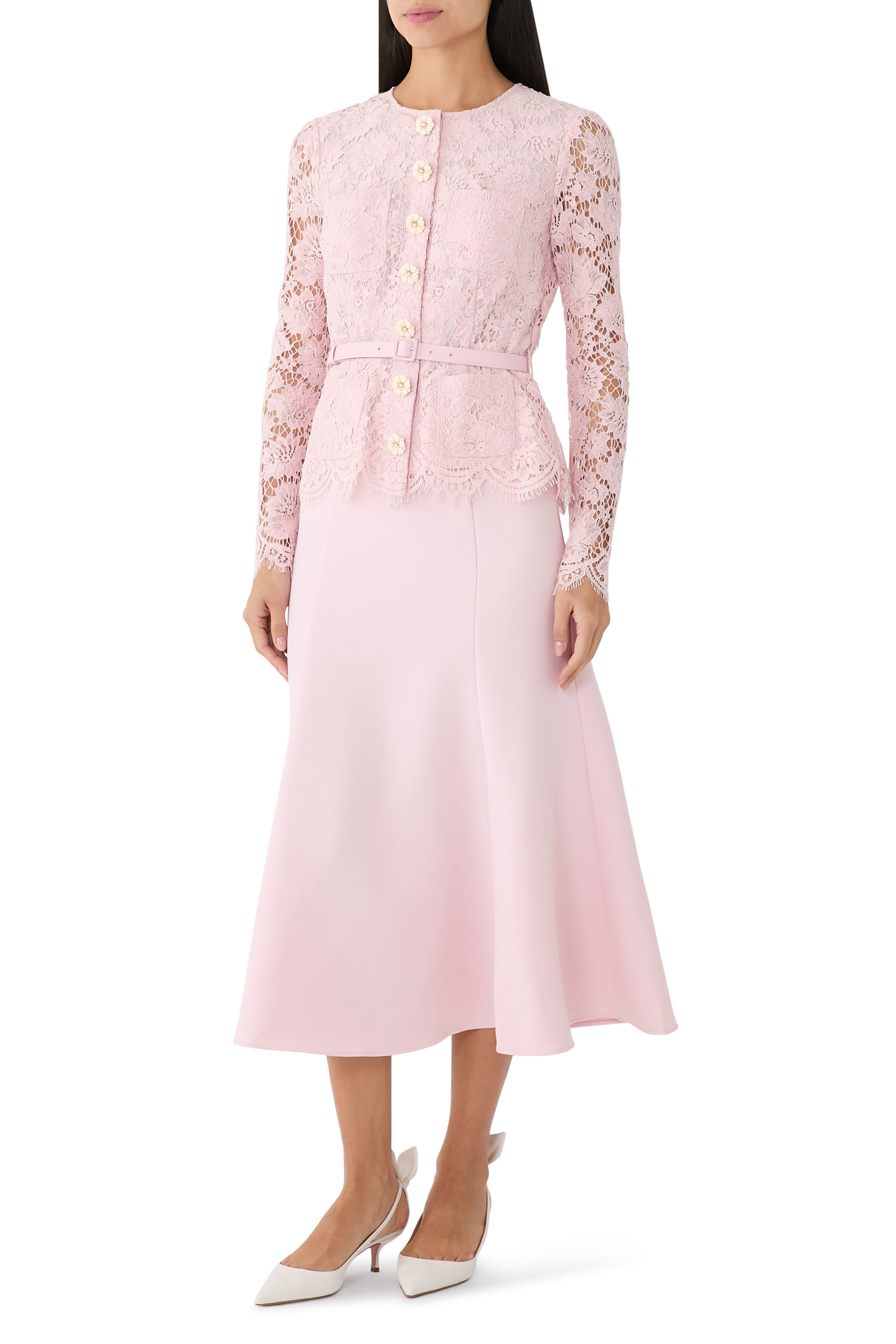 Tailored Lace Midi Dress