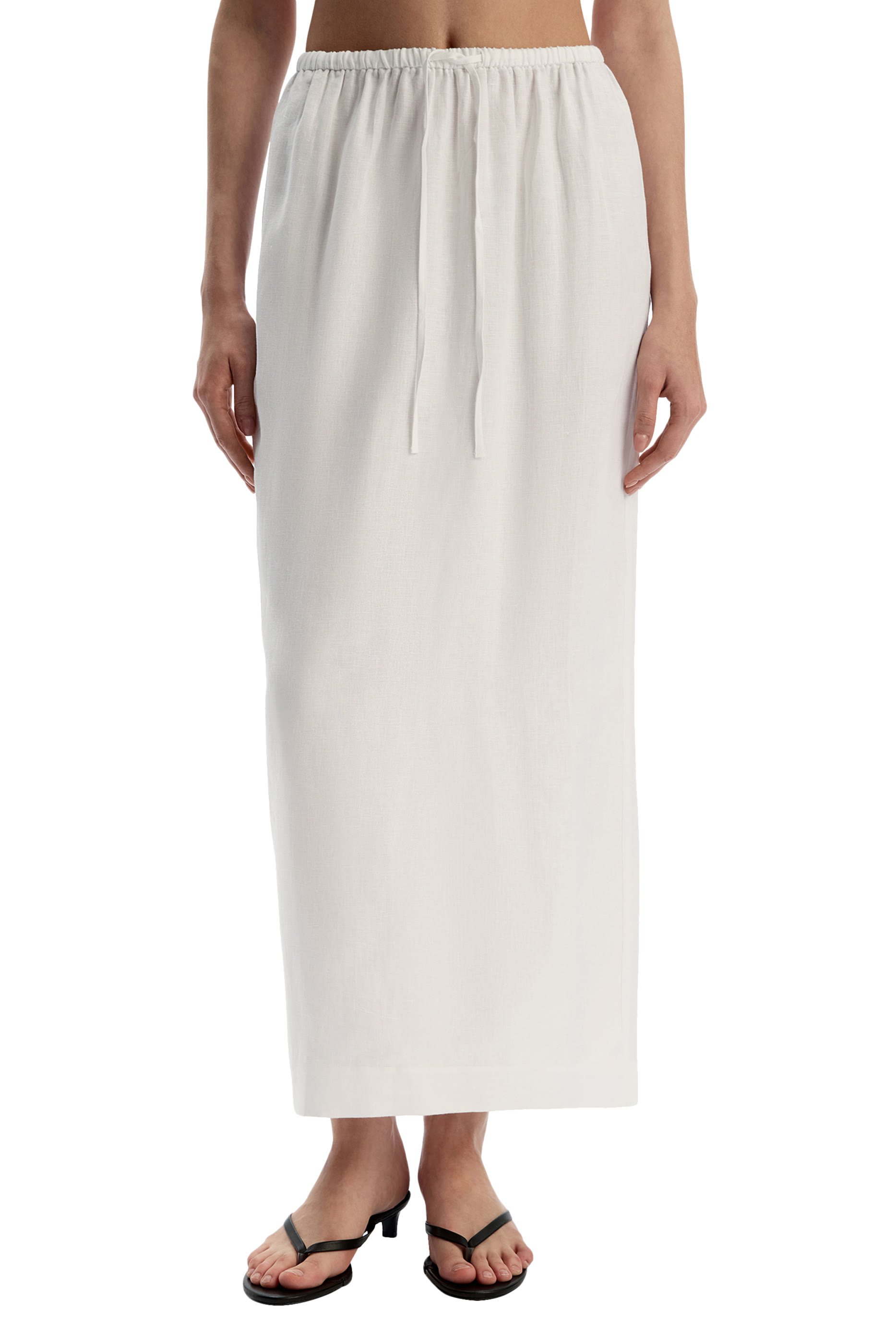 Drawstring-Waist Linen Skirt