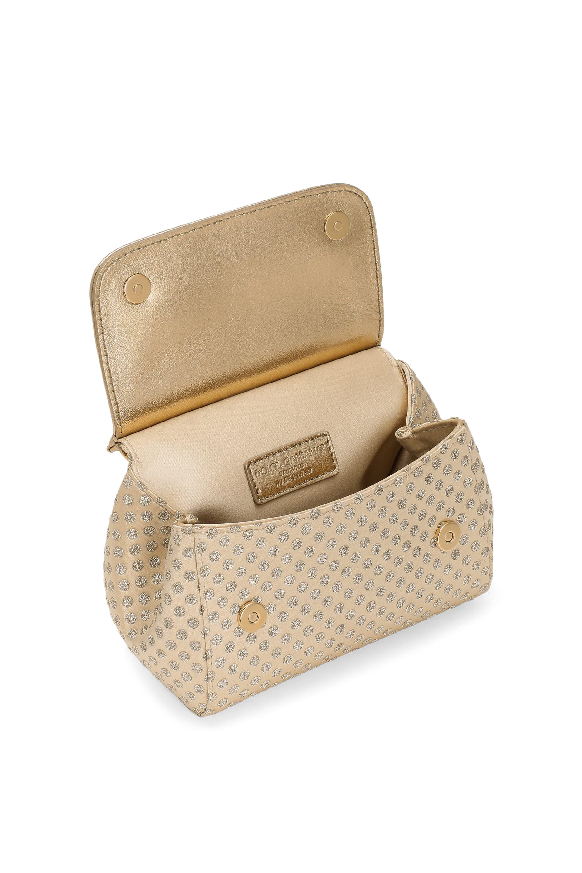 Kids Glittery Polka-Dots & Rhinestones Satin Sicily Crossbody Bag