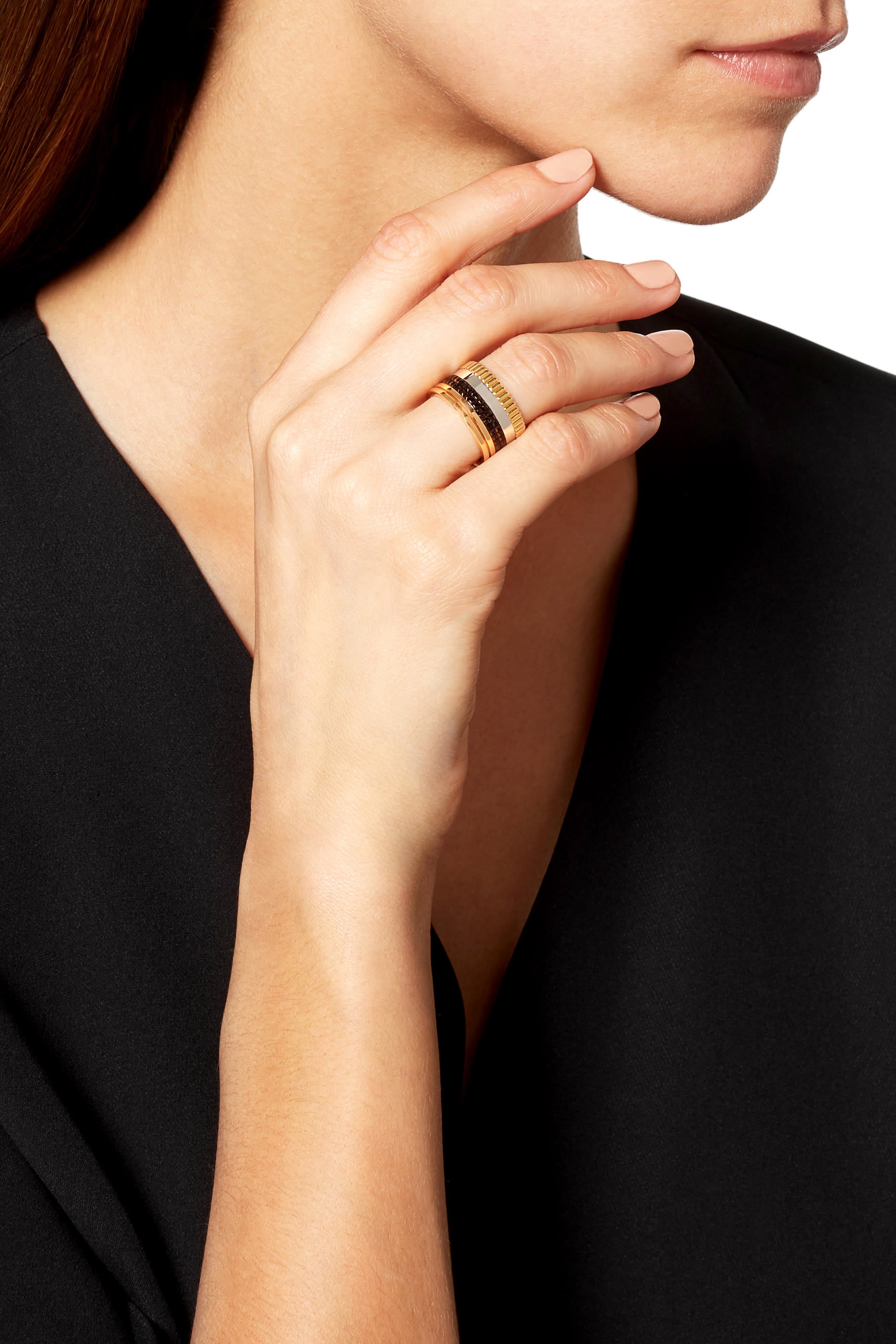 Quatre Classique Large Ring, 18k Mix Gold & PVD
