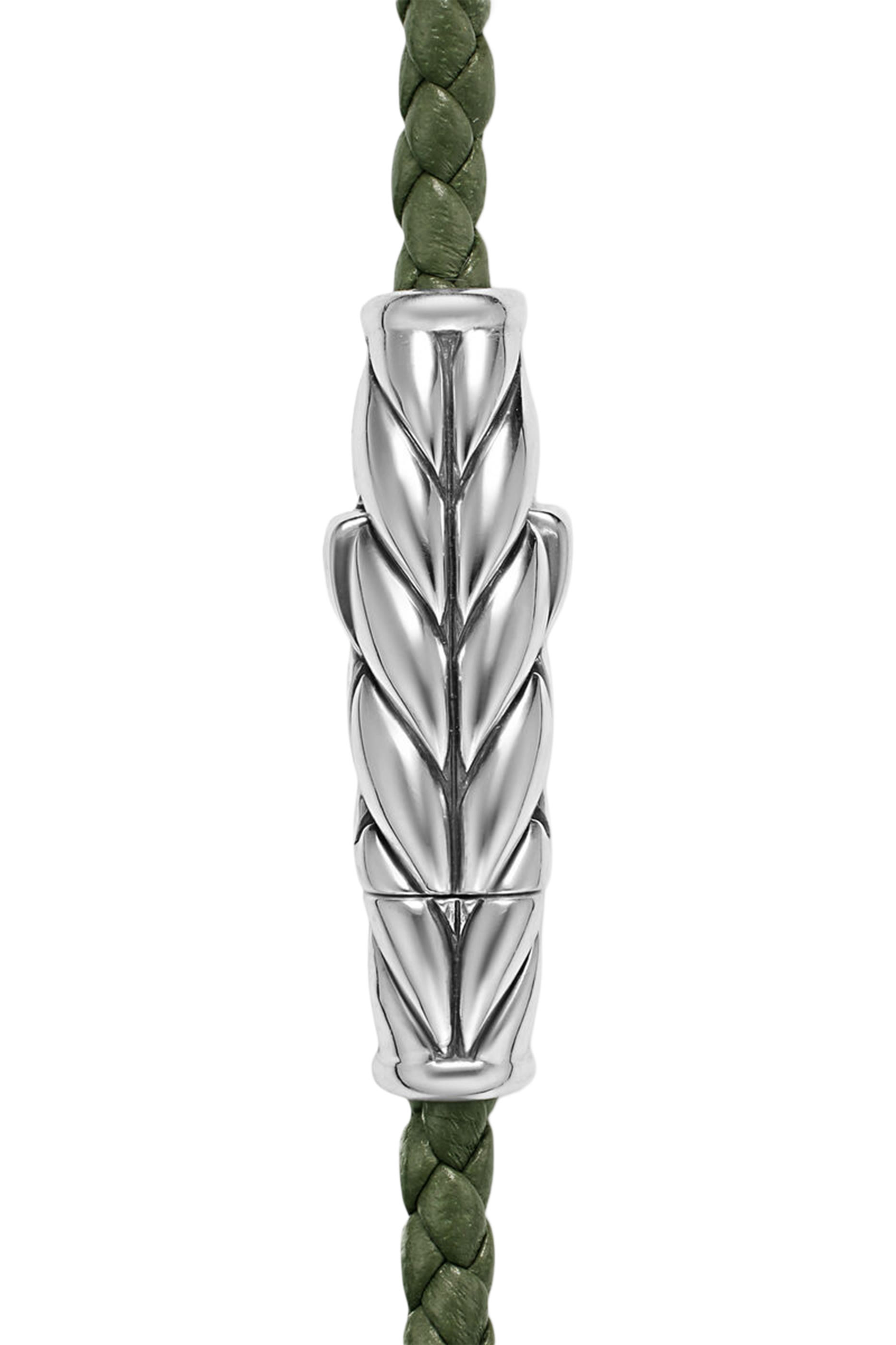  Chevron Triple Wrap Bracelet, Sterling Silver & Leather