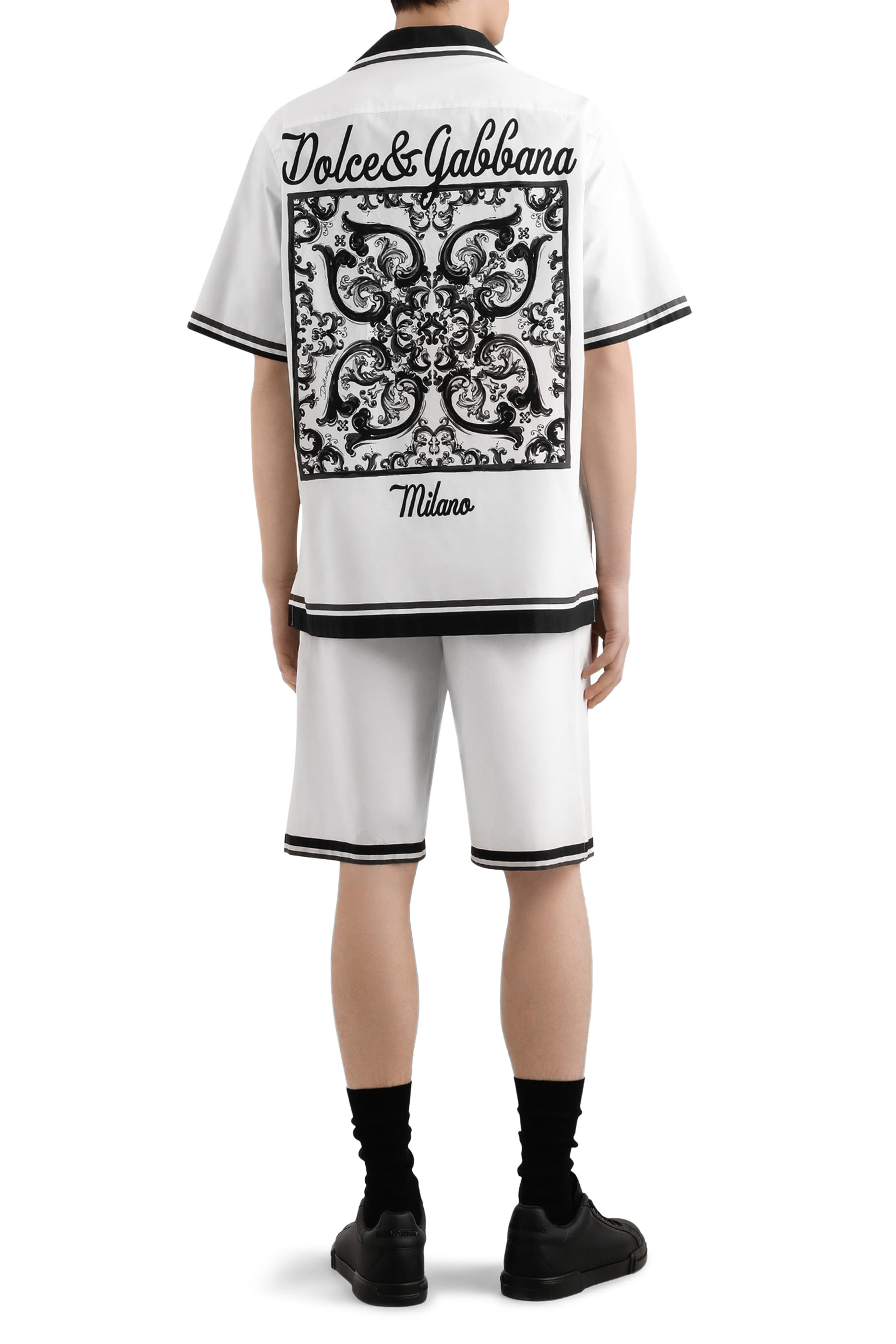 Majolica-Print Hawaiian Poplin Shirt