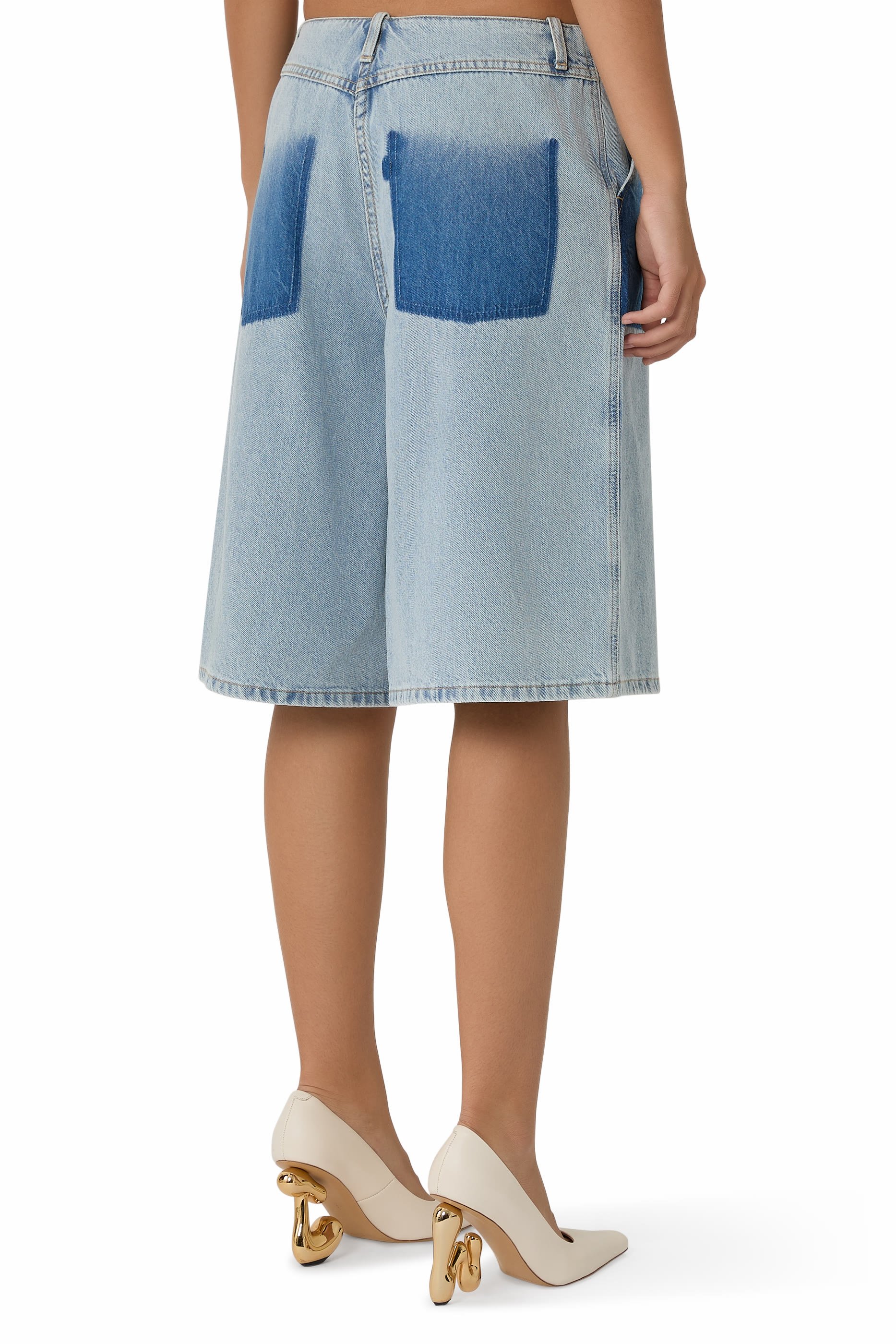 Ghost Patch Denim Bermuda Shorts