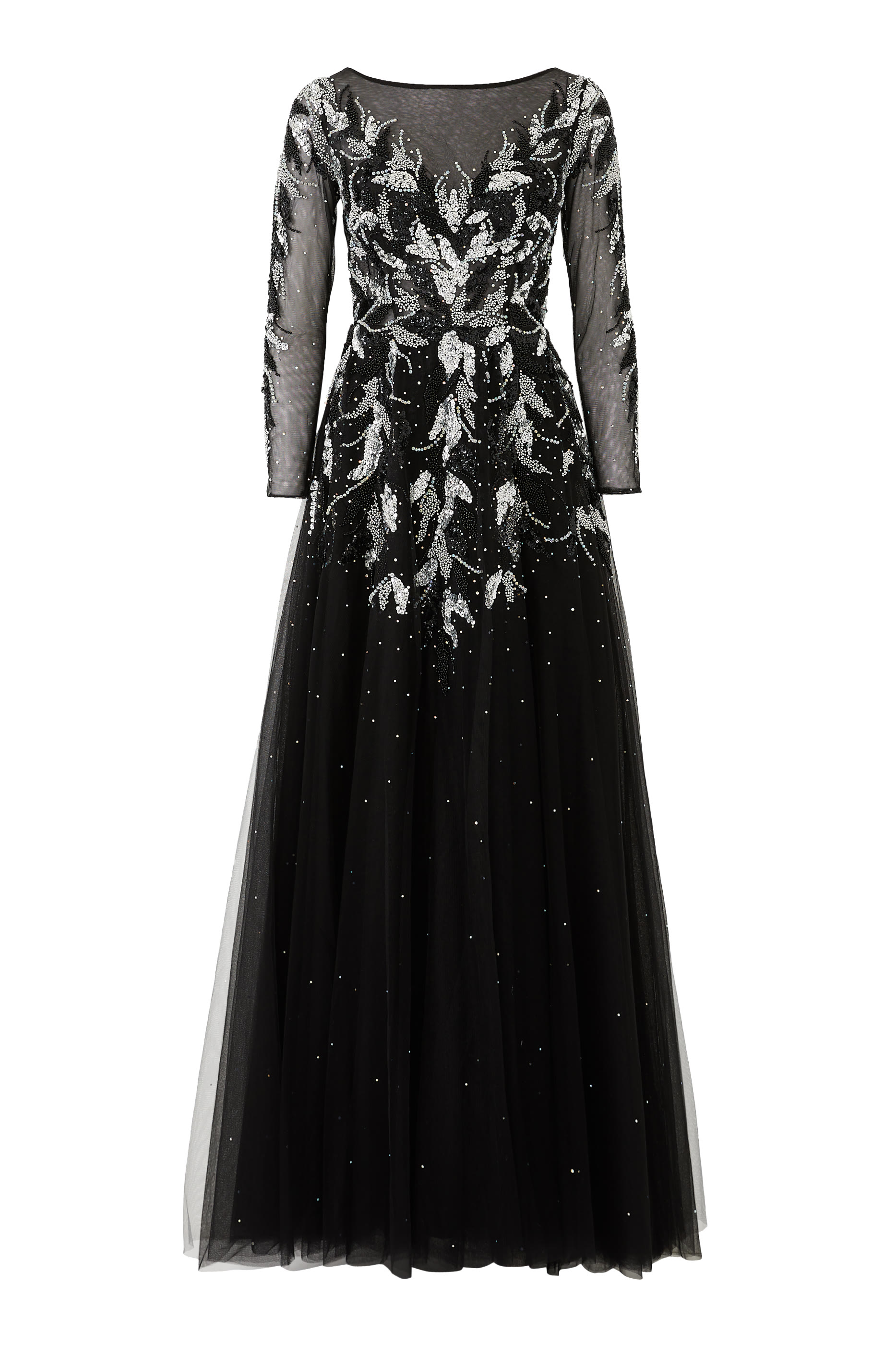 Long Sleeve Tulle Gown