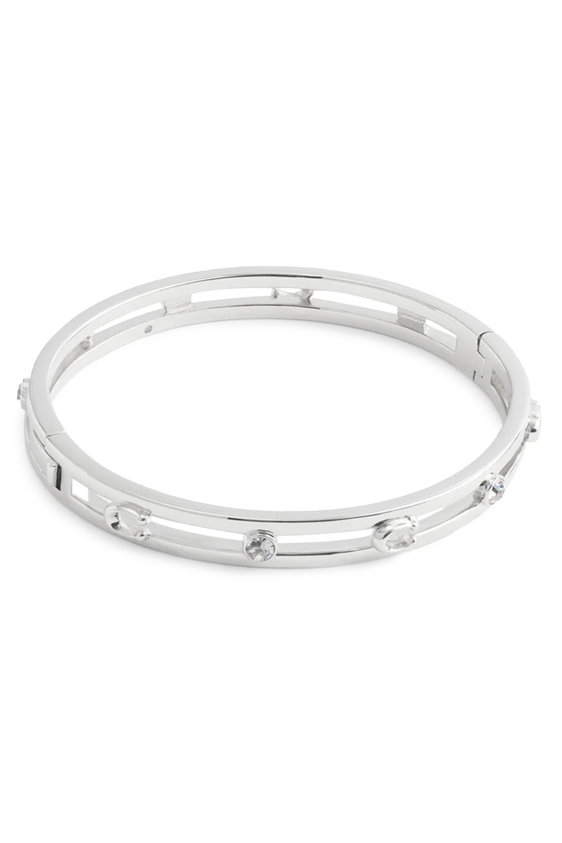 Signature C Open Bangle Bracelet, Silver