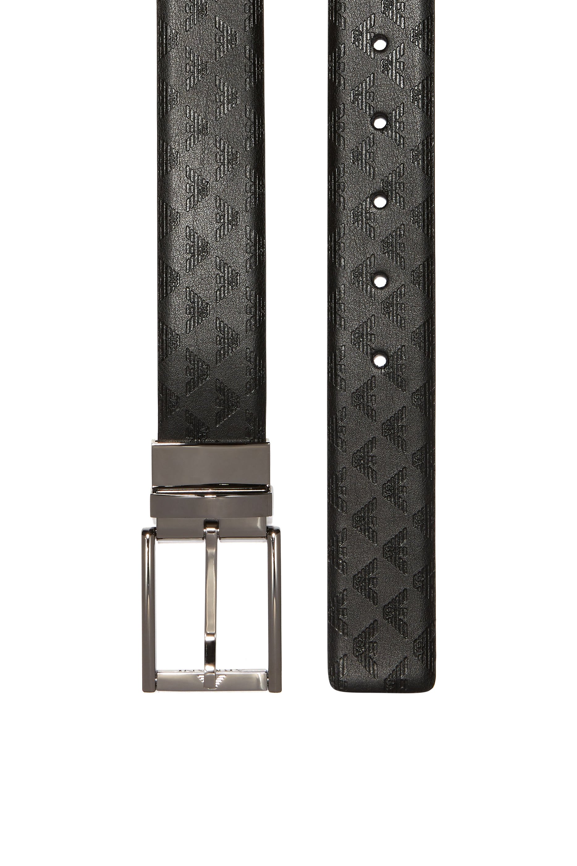All-Over Logo Reversible Leather Buckle Belt