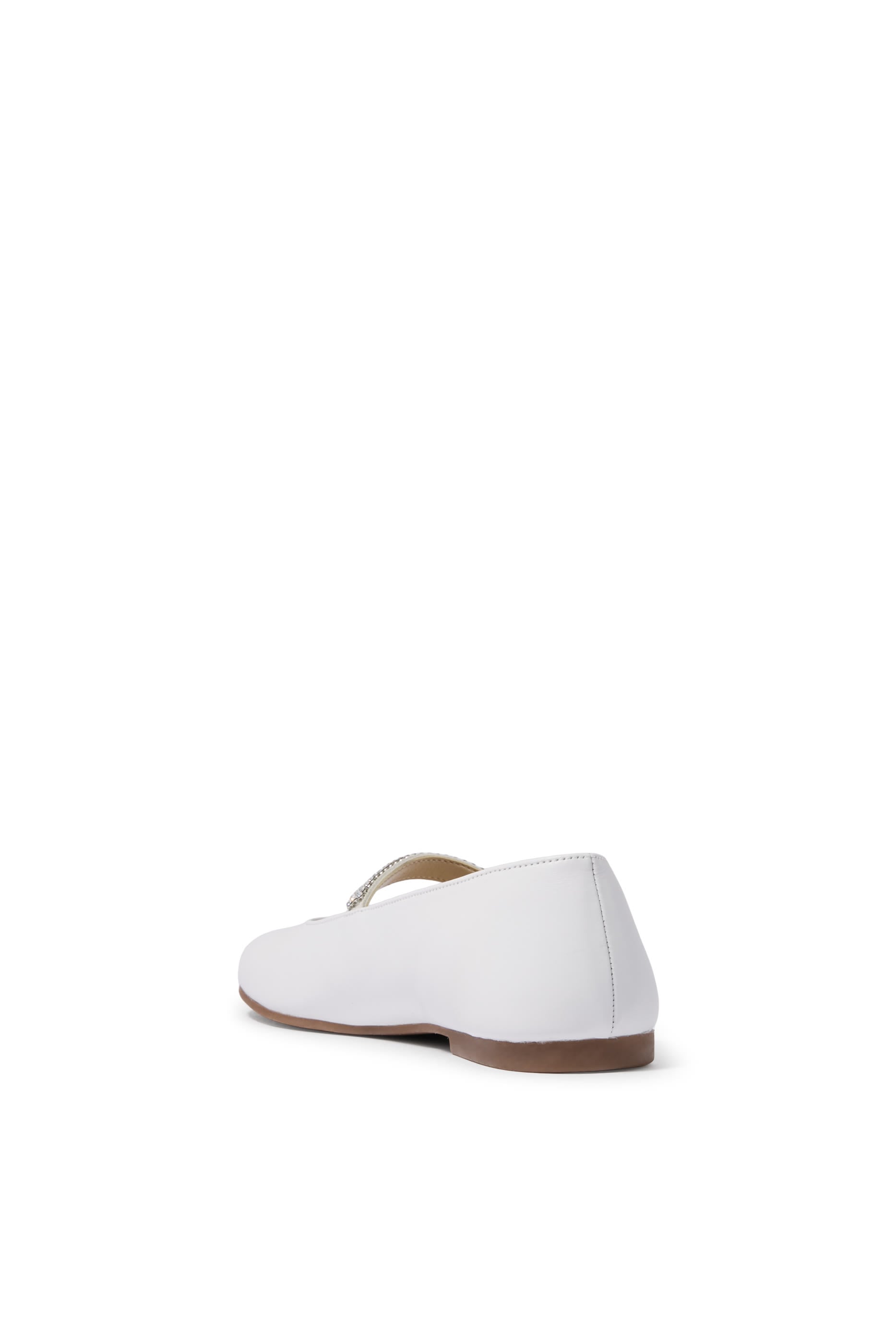 Kids Single-Strap Crystal Embellished Ballerinas