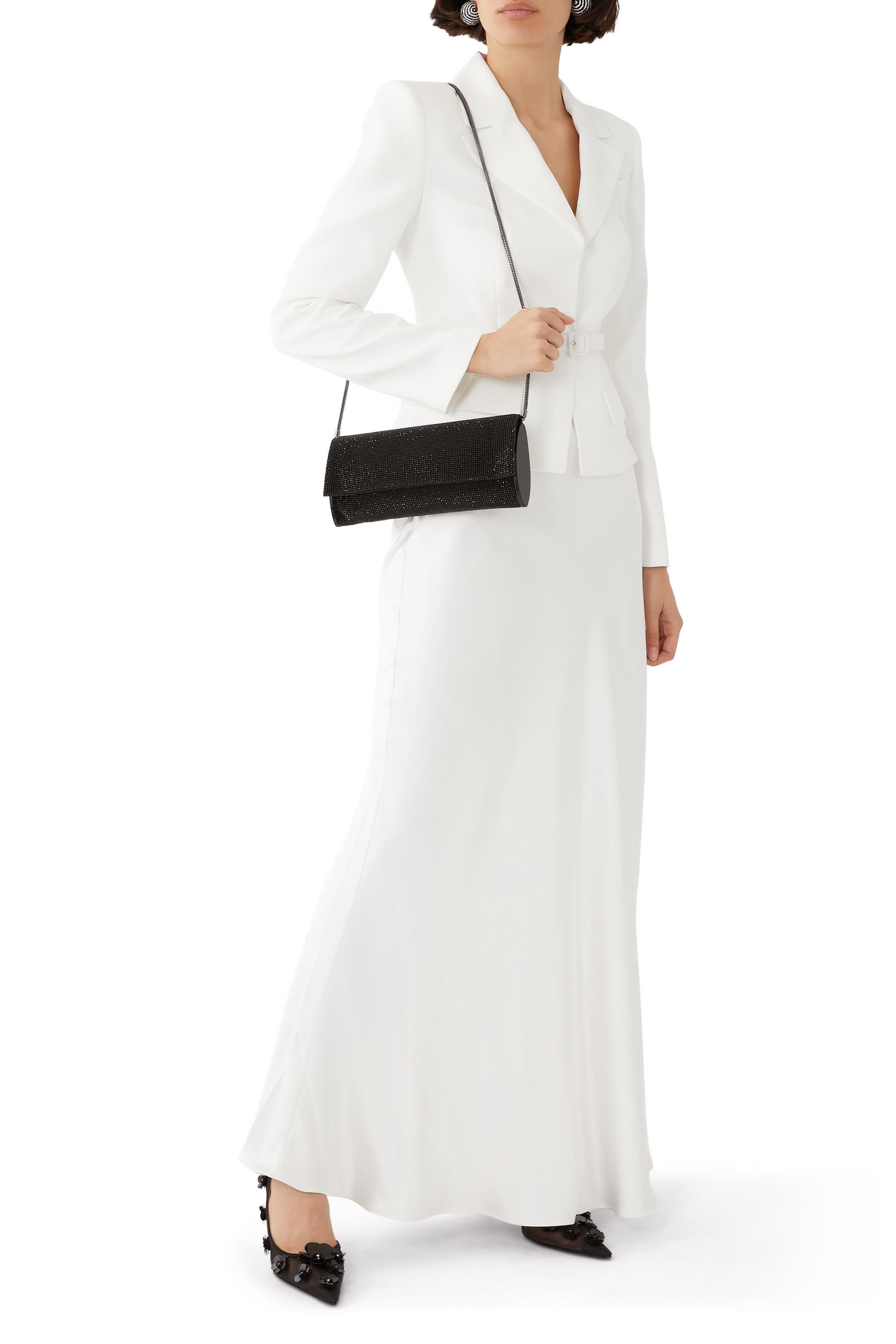 Sequin Flower Embellished 95 Mesh Pumps