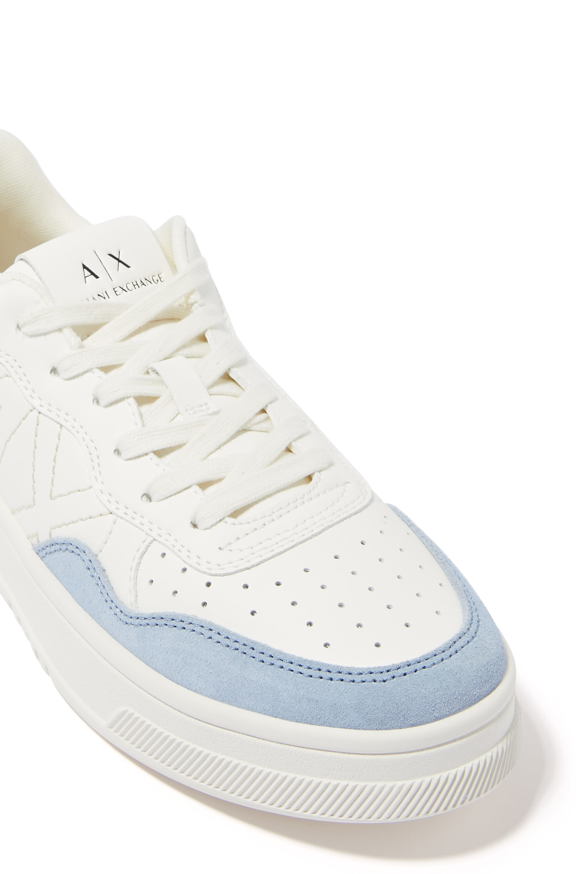 AX Logo Faux Leather Sneakers
