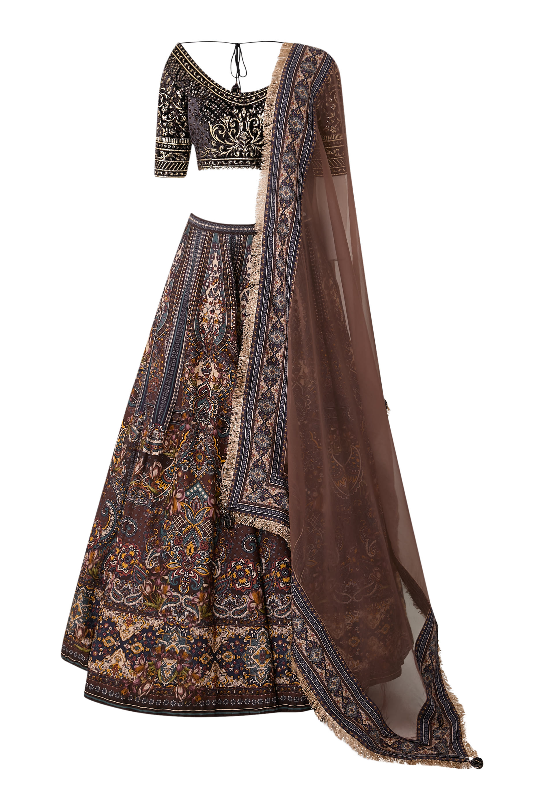  Printed Lehenga Set with Chrome Blouse