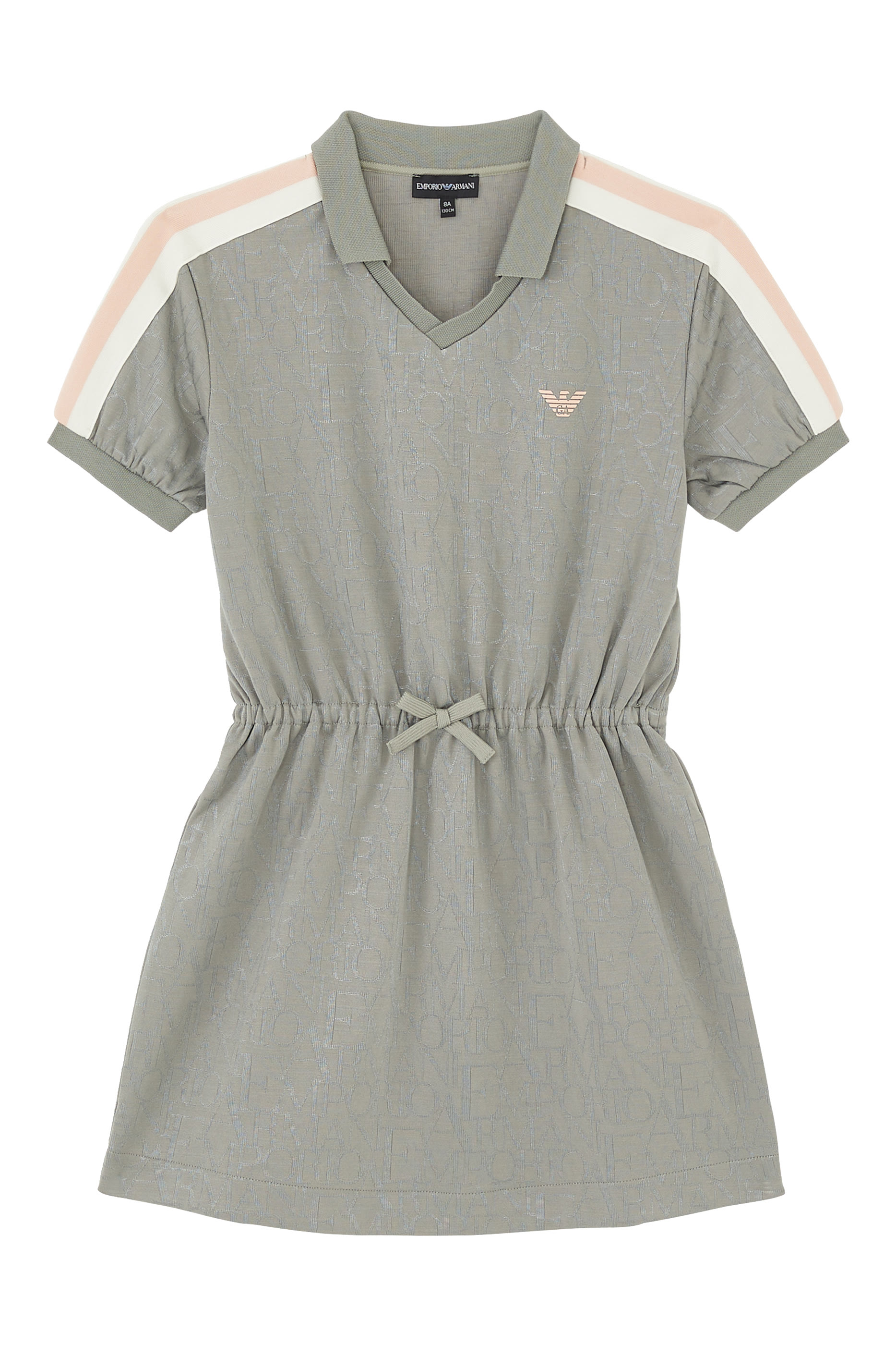 Kids Gathered Waist Collared Dress