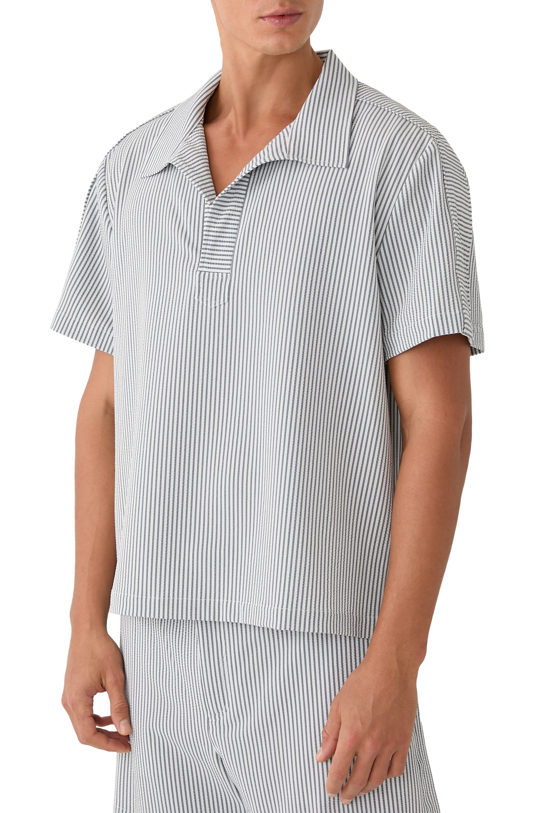 Striped Flat Collar T-Shirt