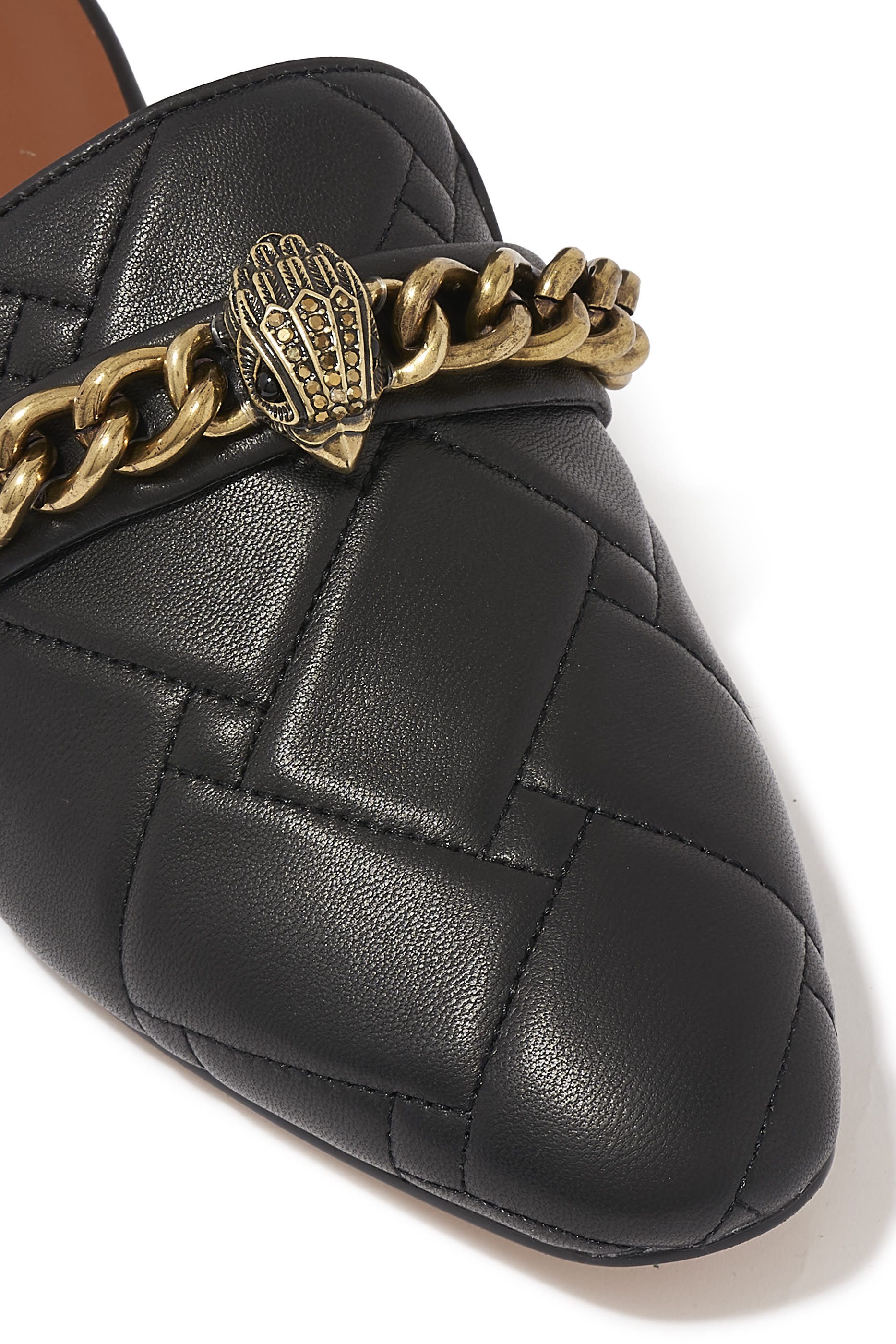 Chelsea 15 Eagle Chain Strap Leather Mules