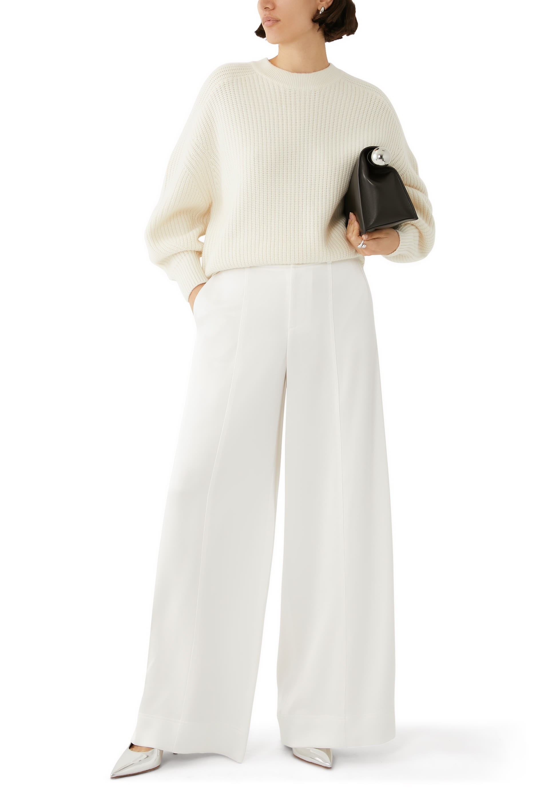 Mame High Rise Satin Cuffed Pants