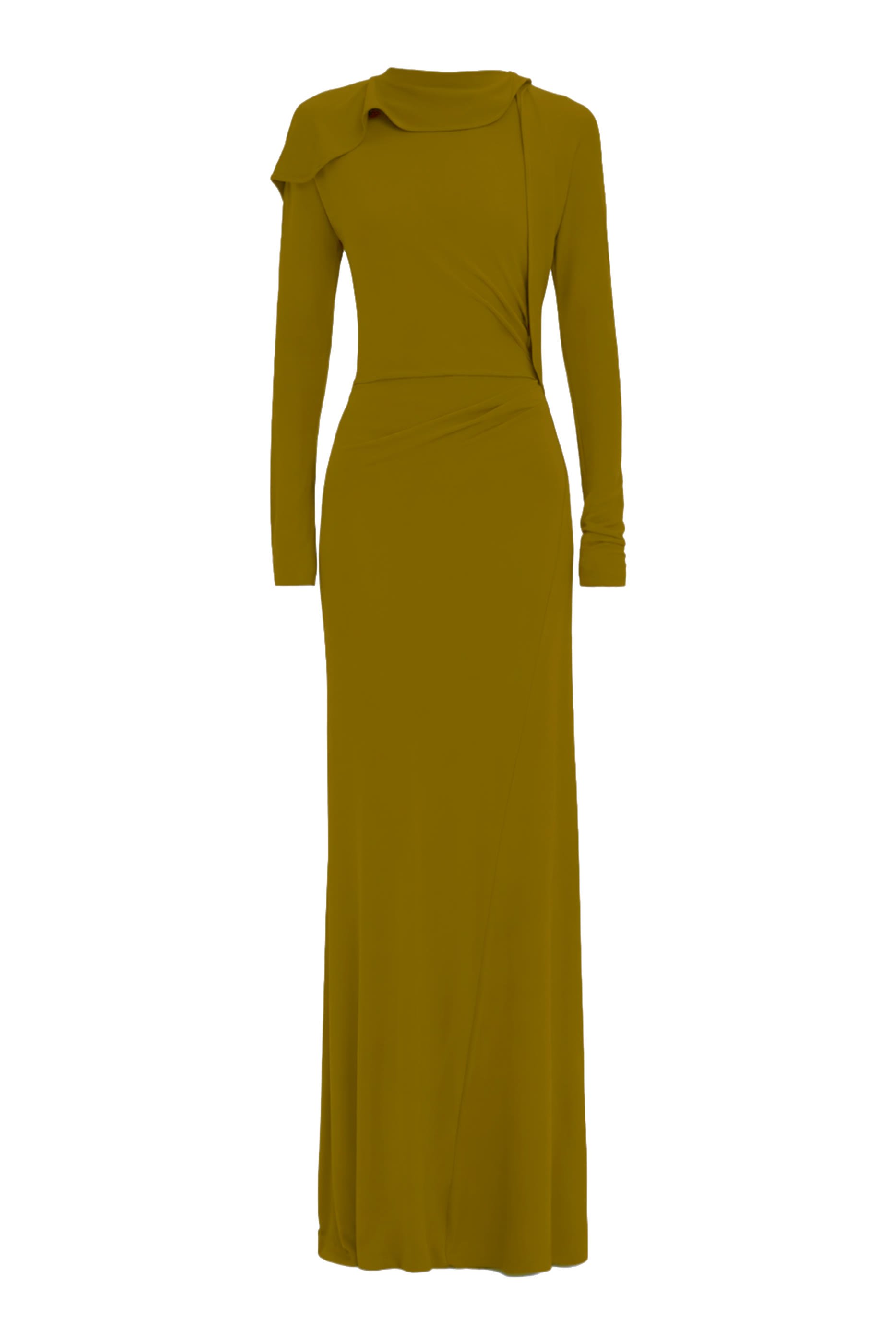 Closed Neck Draped Gown