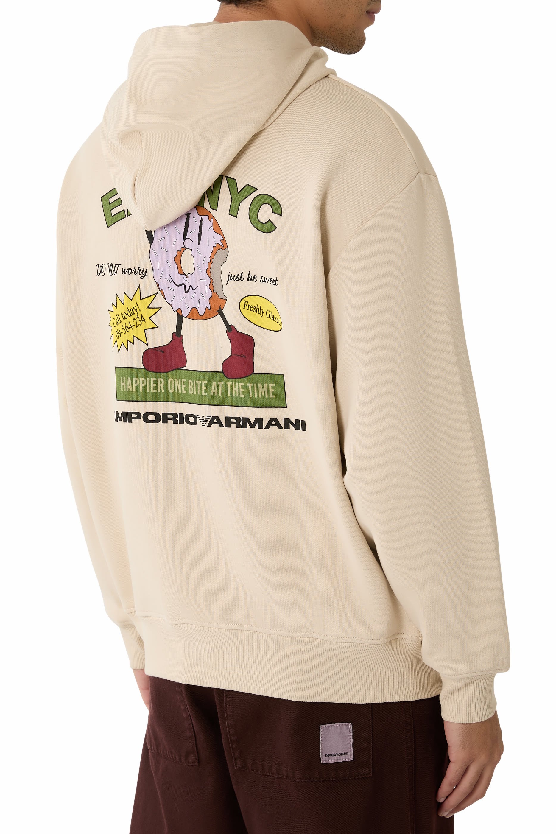 ASV New York Capsule Collection EAT NYC Print Jersey Hooded Sweatshirt