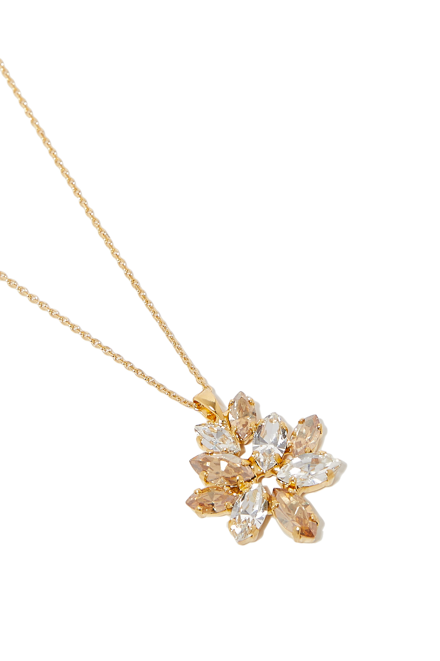Melia Necklace, 18k Gold-Plated Brass & Crystals