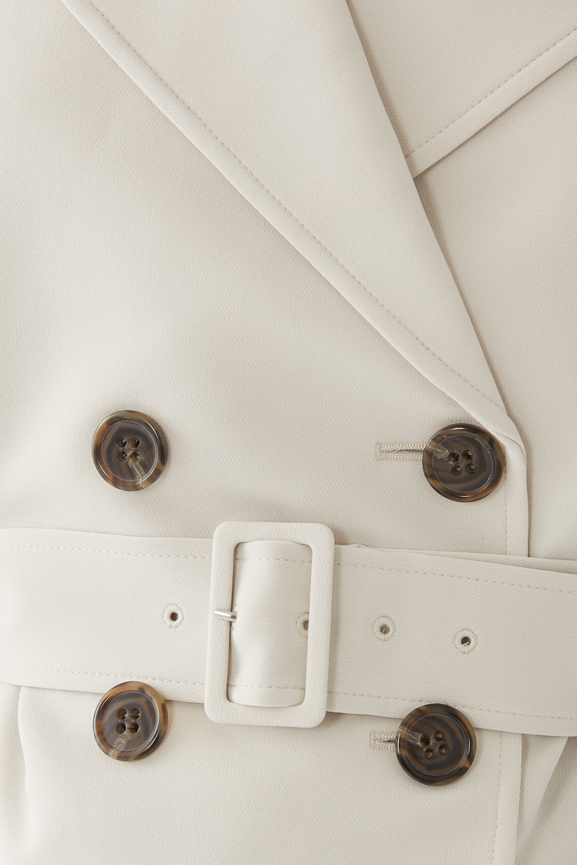 Cropped Belted Trench Jacket