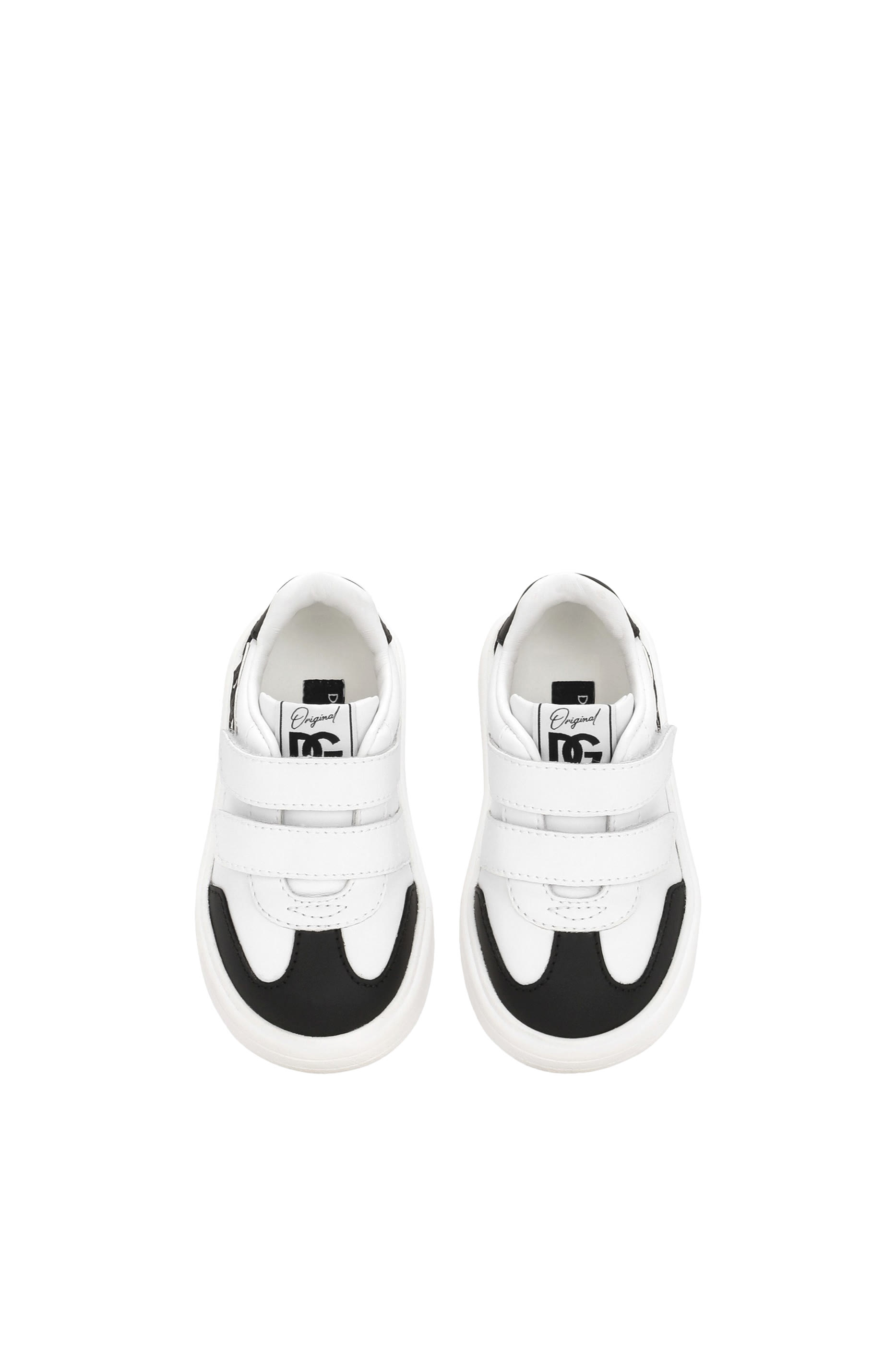 Kids DG Logo Calfskin Low-Top Sneakers