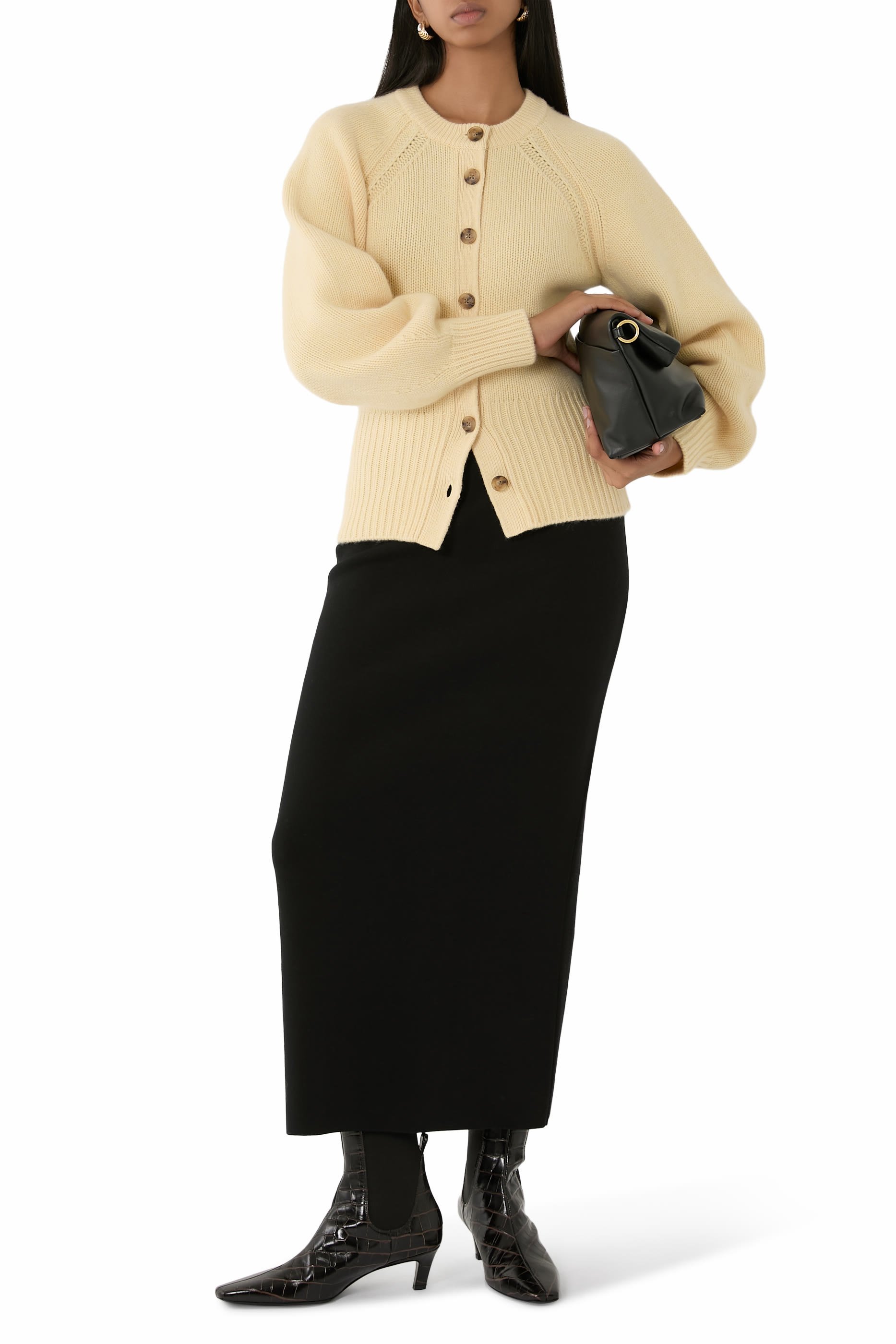  Wool Stretch Double Face Knit Skirt