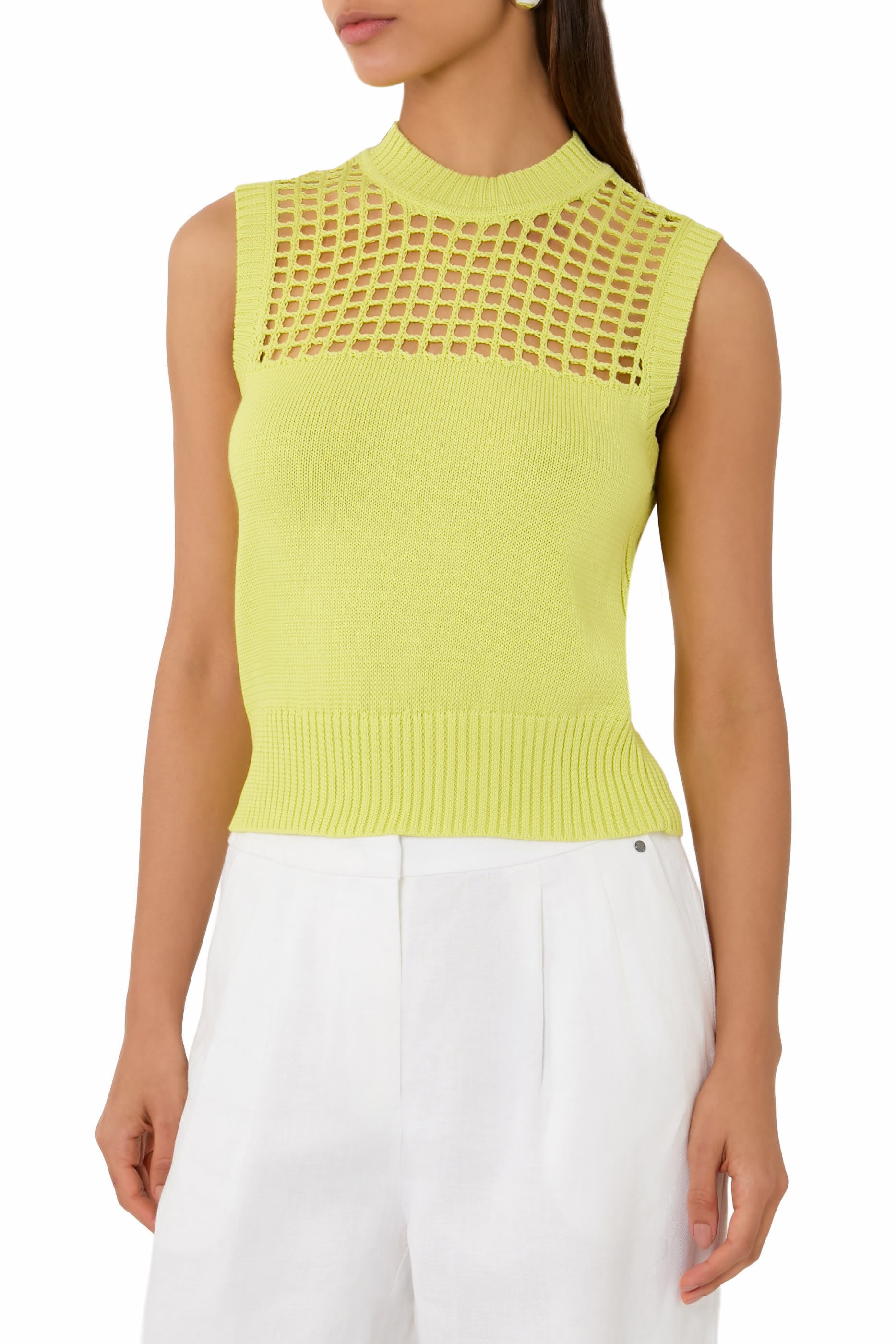 Open-Knit Panel Sweater