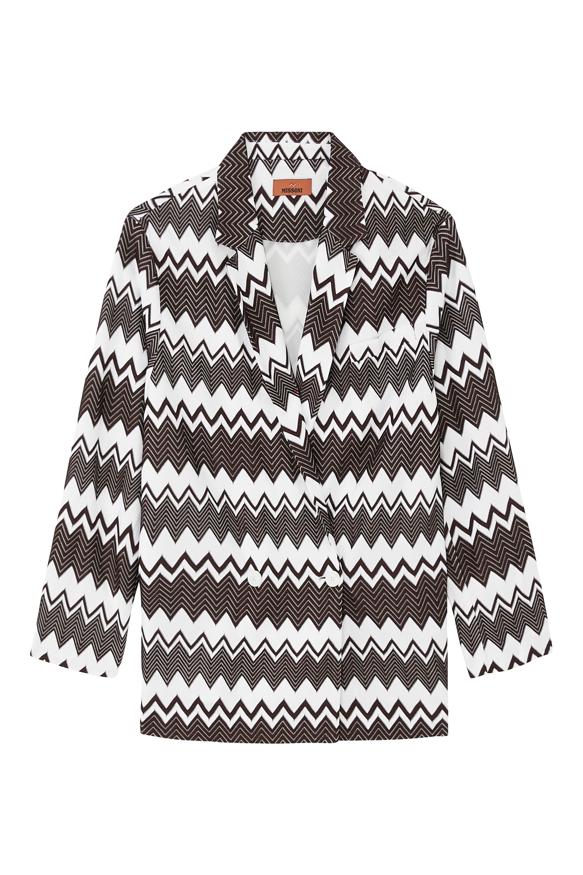 Zigzag Raschel Double Breasted Blazer