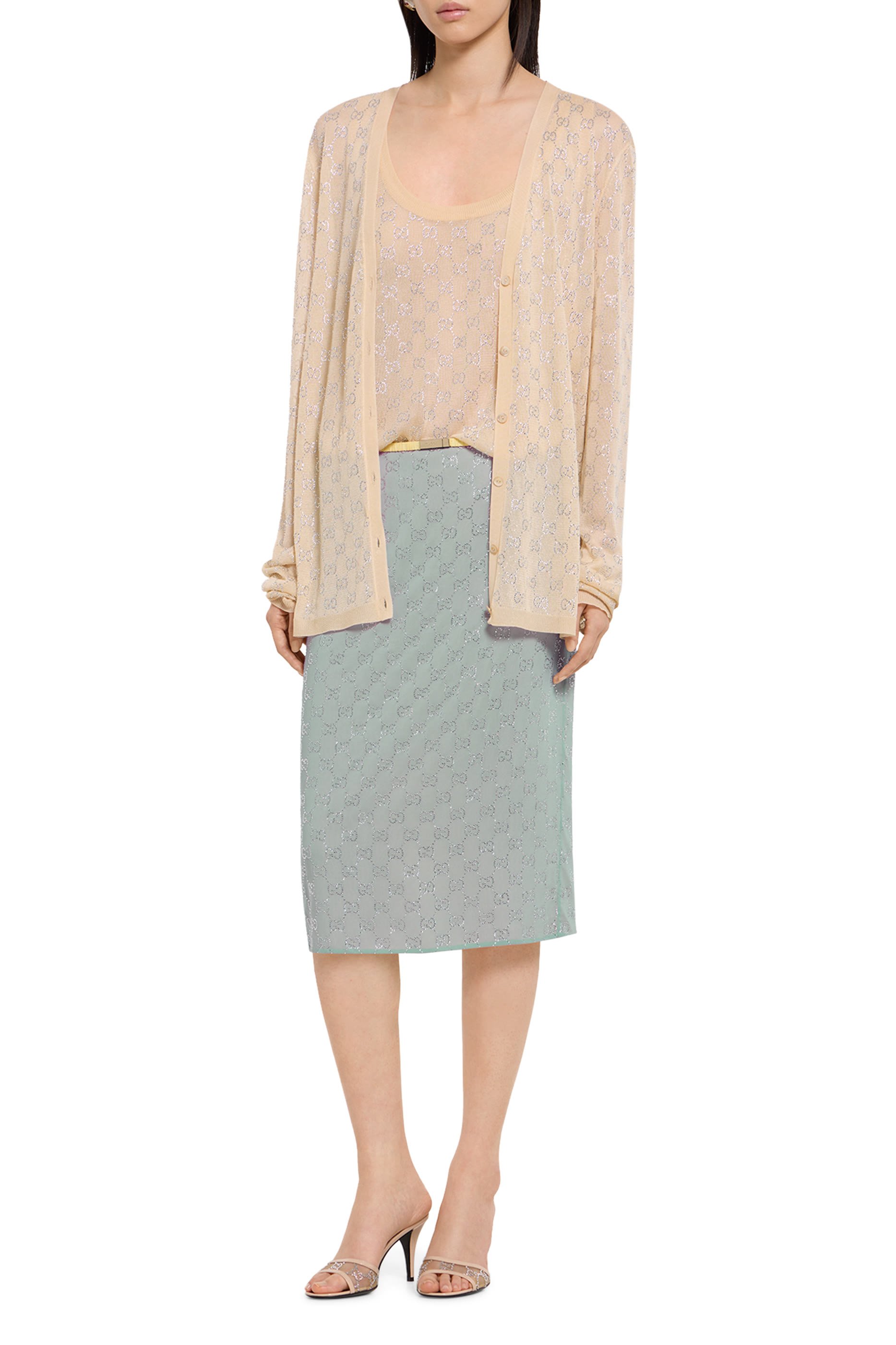 Horsebit Crystal Slide Sandals 85