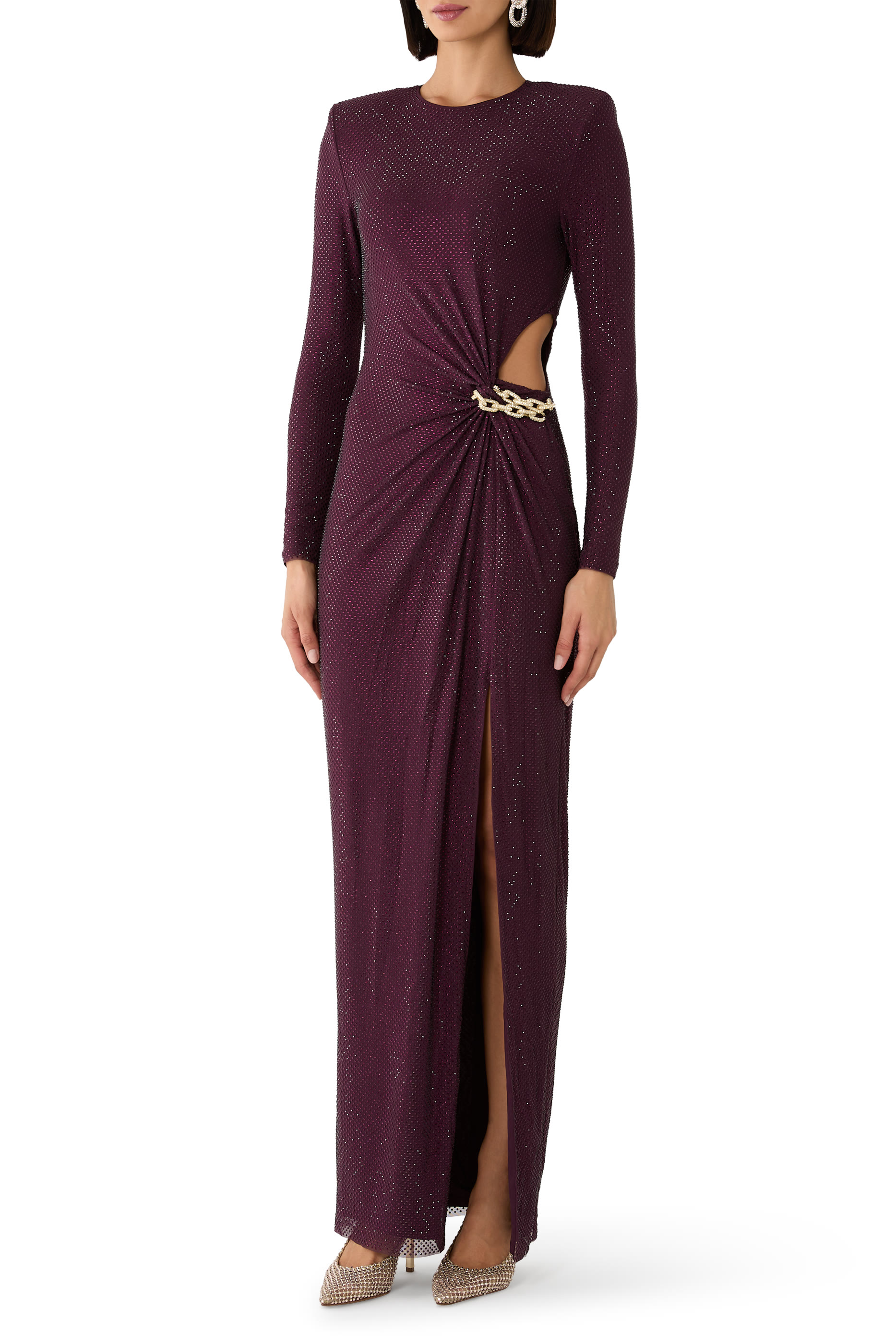 Rhinestone Embellished Maxi Dress