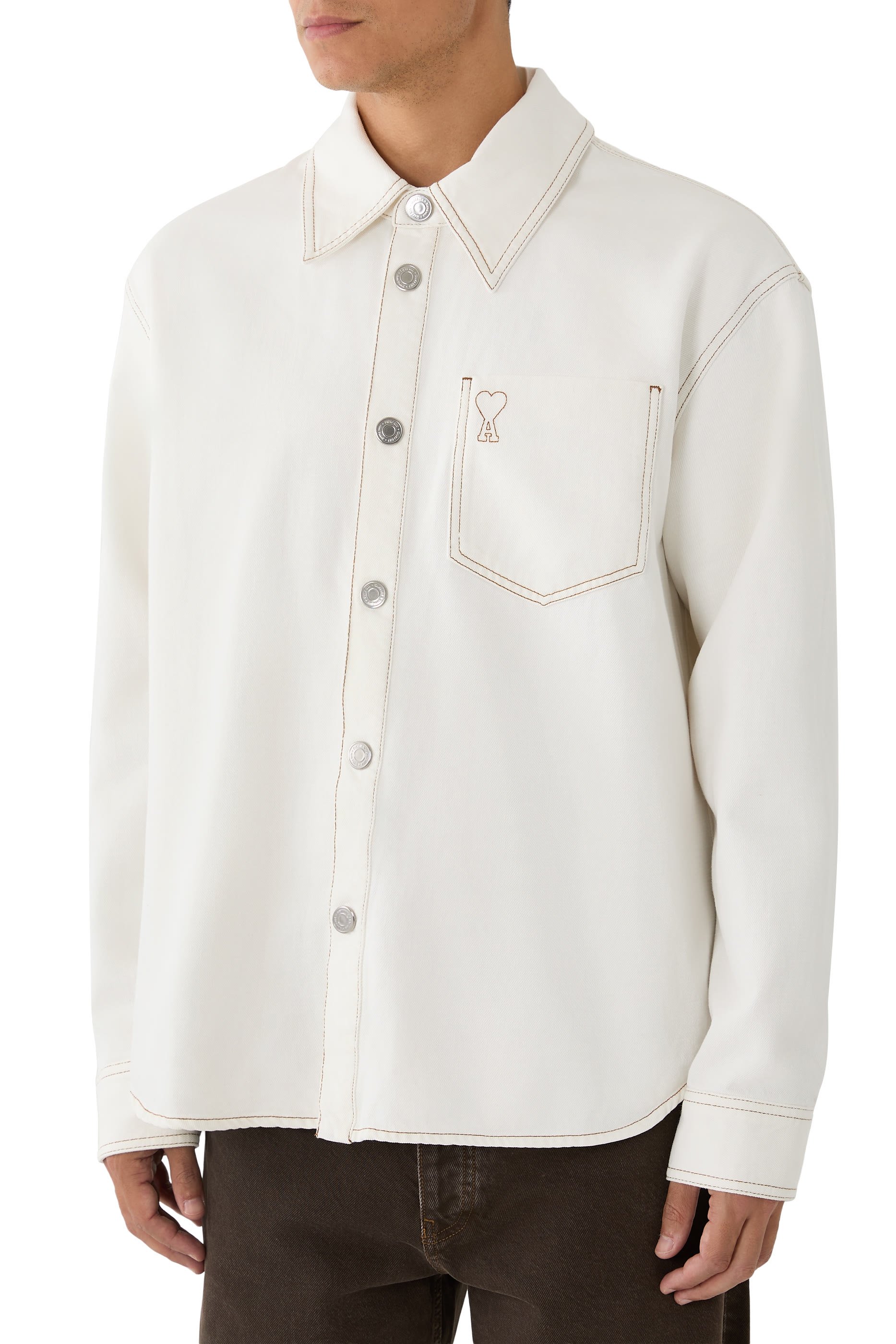Point-Collar Shirt Jacket