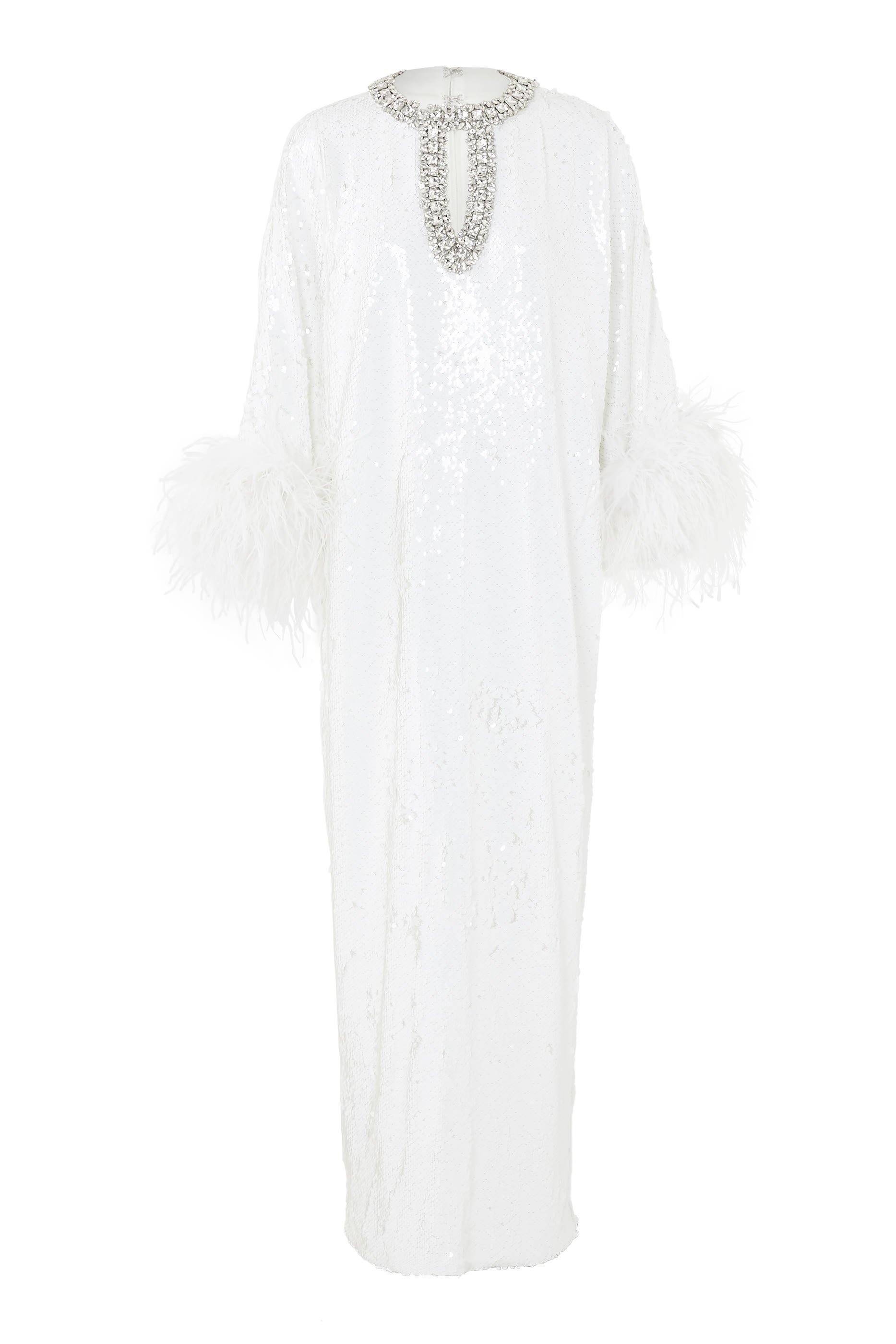 Sequin Feather Maxi Dress