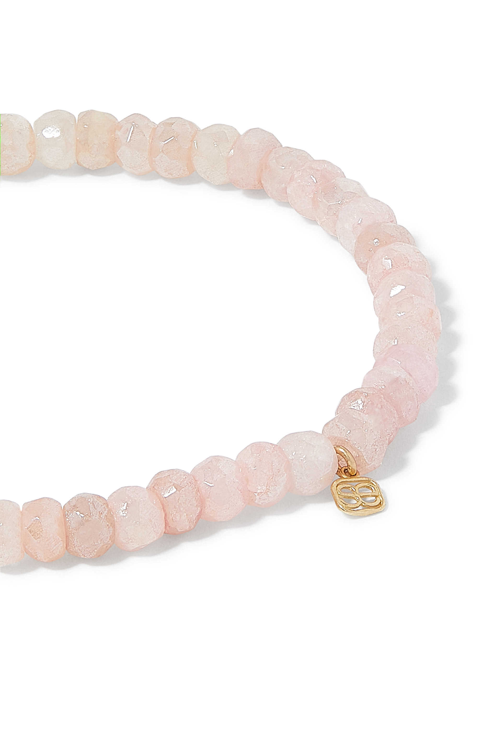 Kids Butterfly Charm Beaded Bracelet, 14K Yellow Gold &  Mystic Pink Grapolite