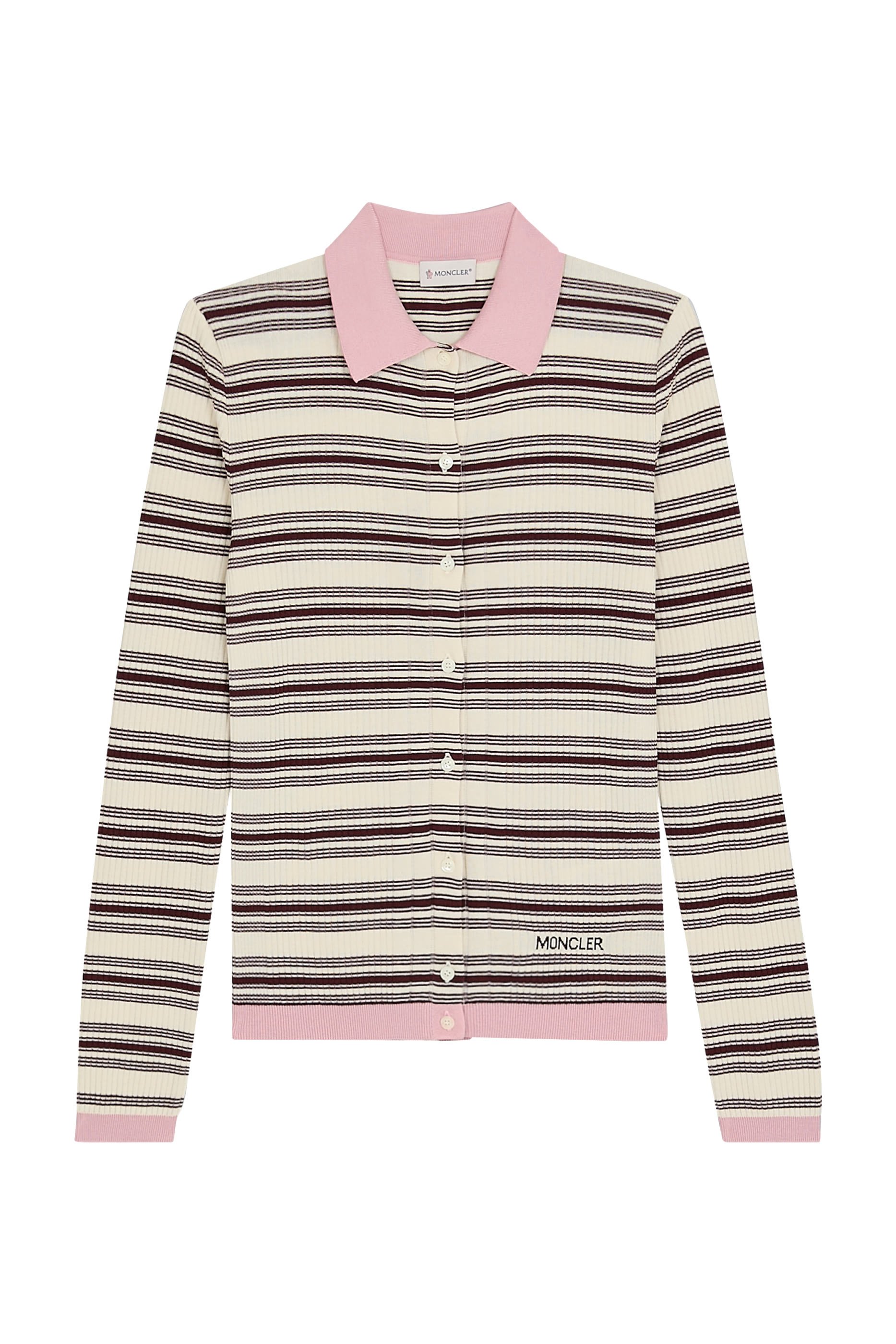 Striped Cotton Long Sleeve Polo Shirt