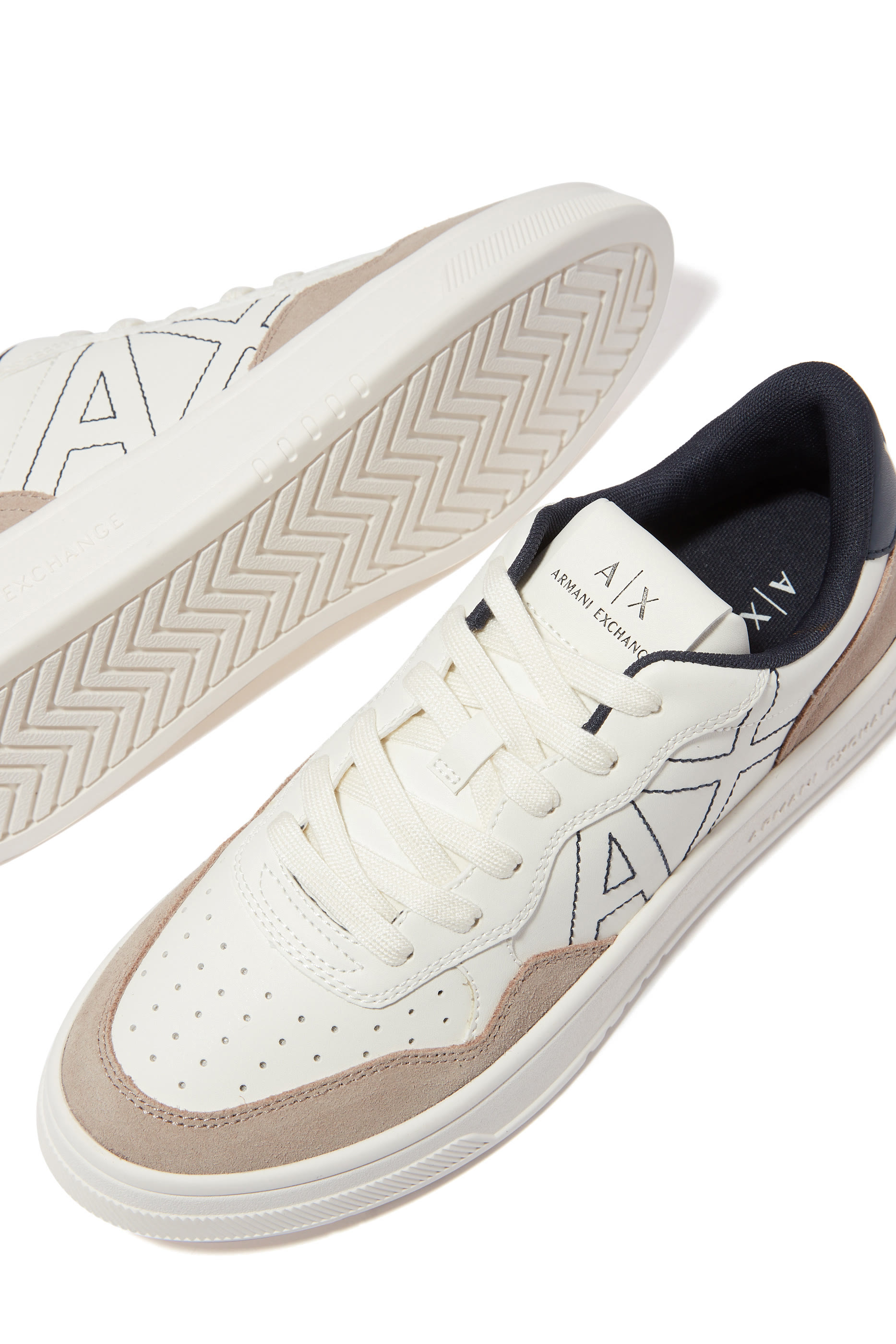 AX Logo Faux Leather Sneakers