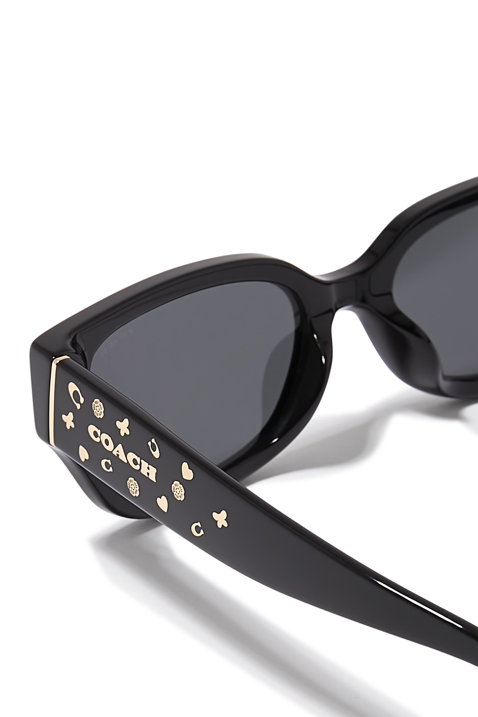 Rectangular Frame Sig Charms Temple Sunglasses