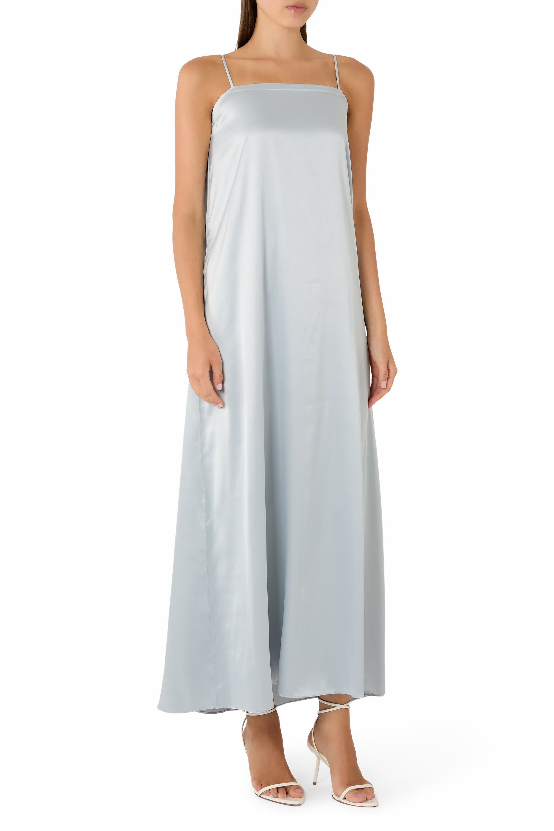  Embroidered Side Slit Detail Dress with Inner Dress 