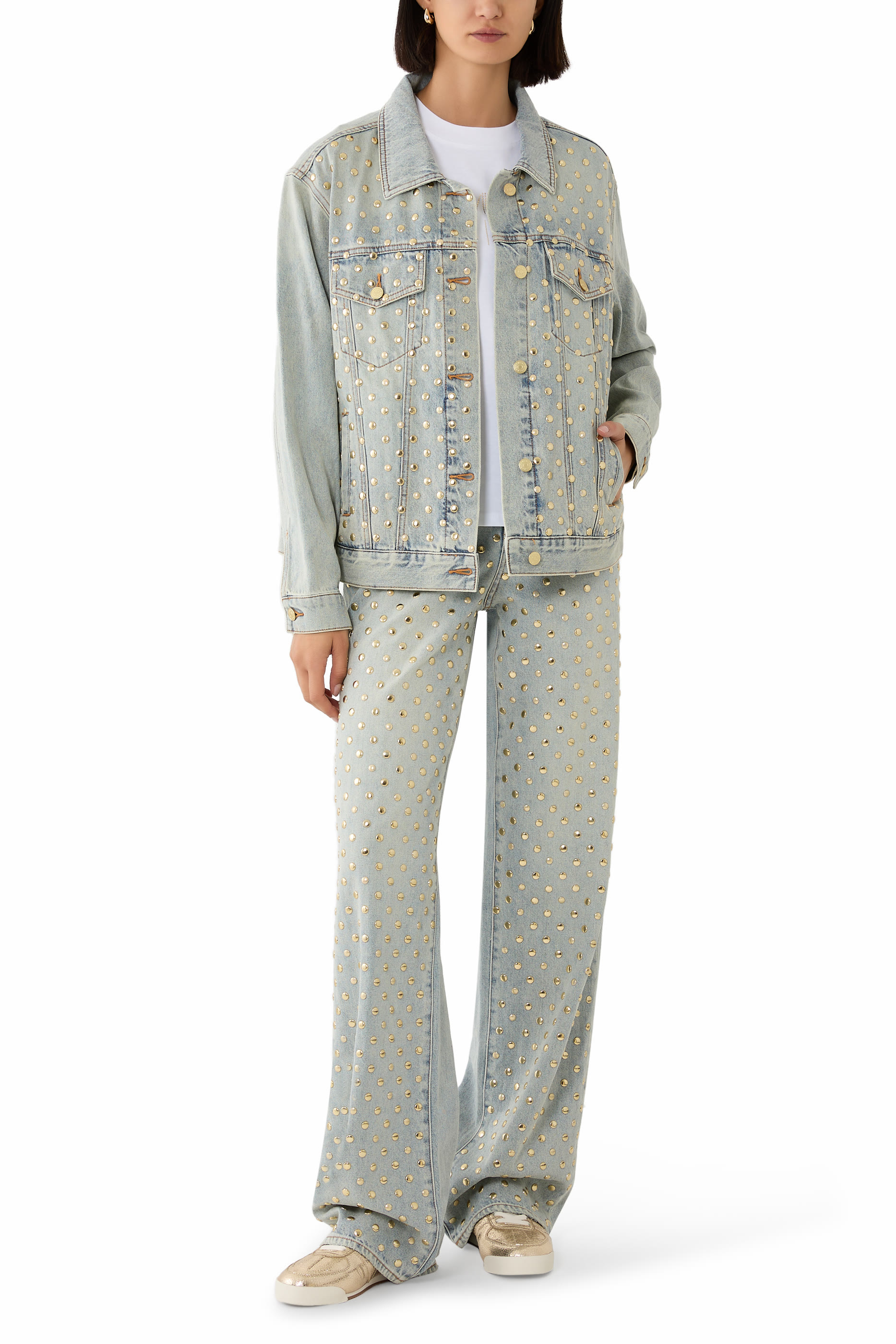 Metal Stud-Embellished Blouson Jacket