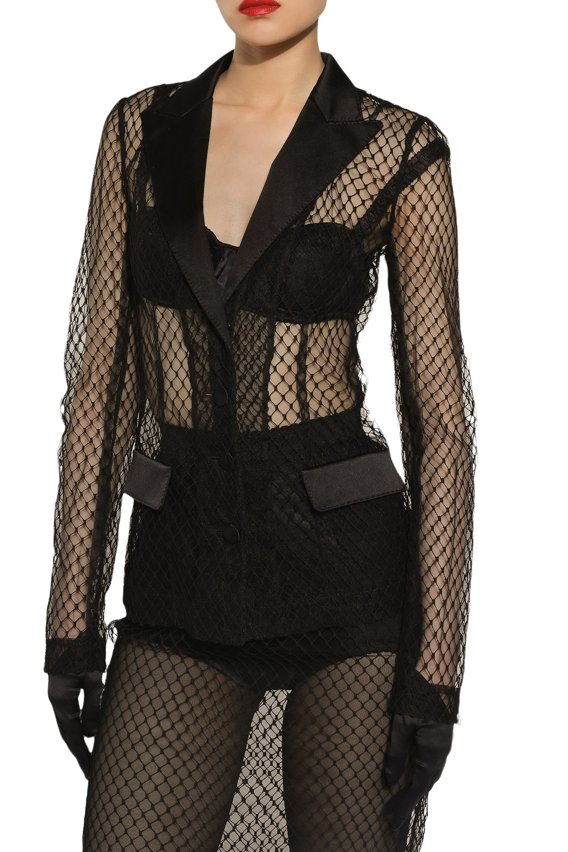 Single-Breasted Mesh Dolce Tuxedo Jacket