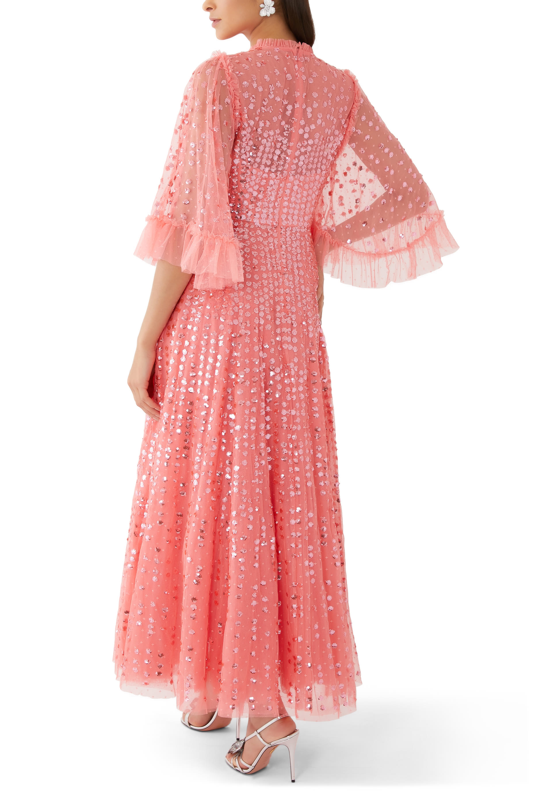 Raindrop Short Sleeve Ankle Gown