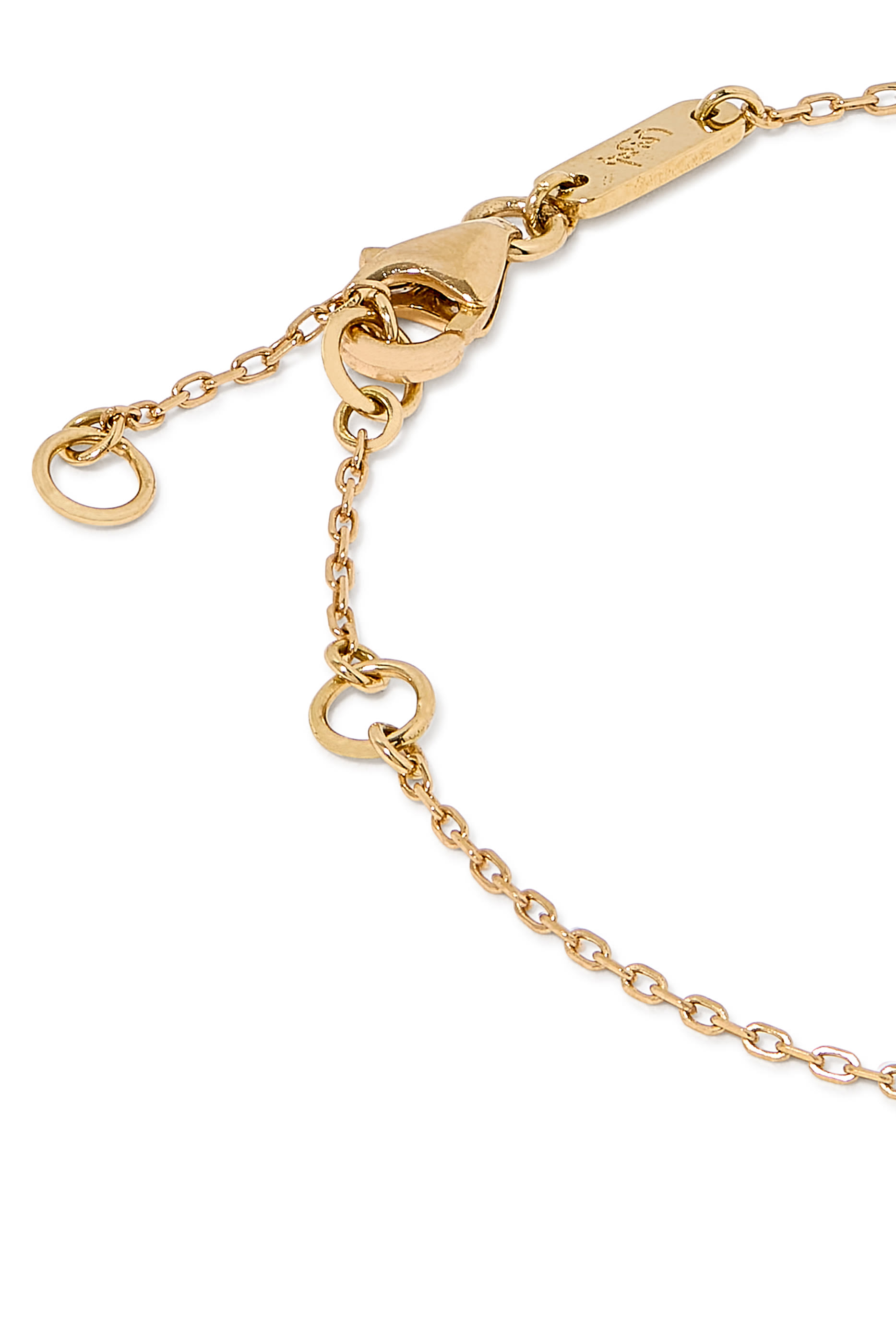 Kids Tiny Bling Heart Letter Seen Bracelet,, 18k Yellow Gold & Enamel