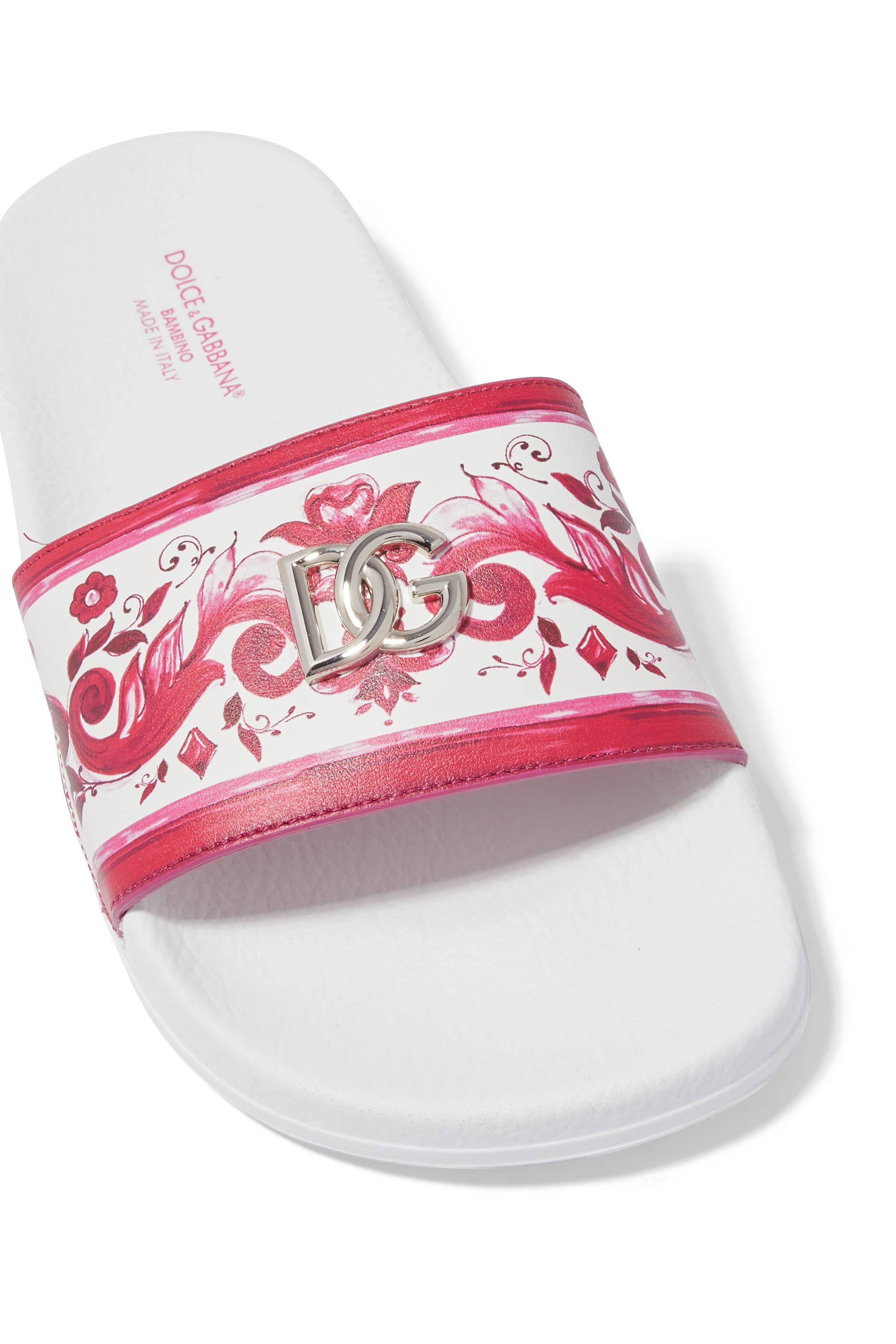 Kids Printed Calfskin Beach Slides