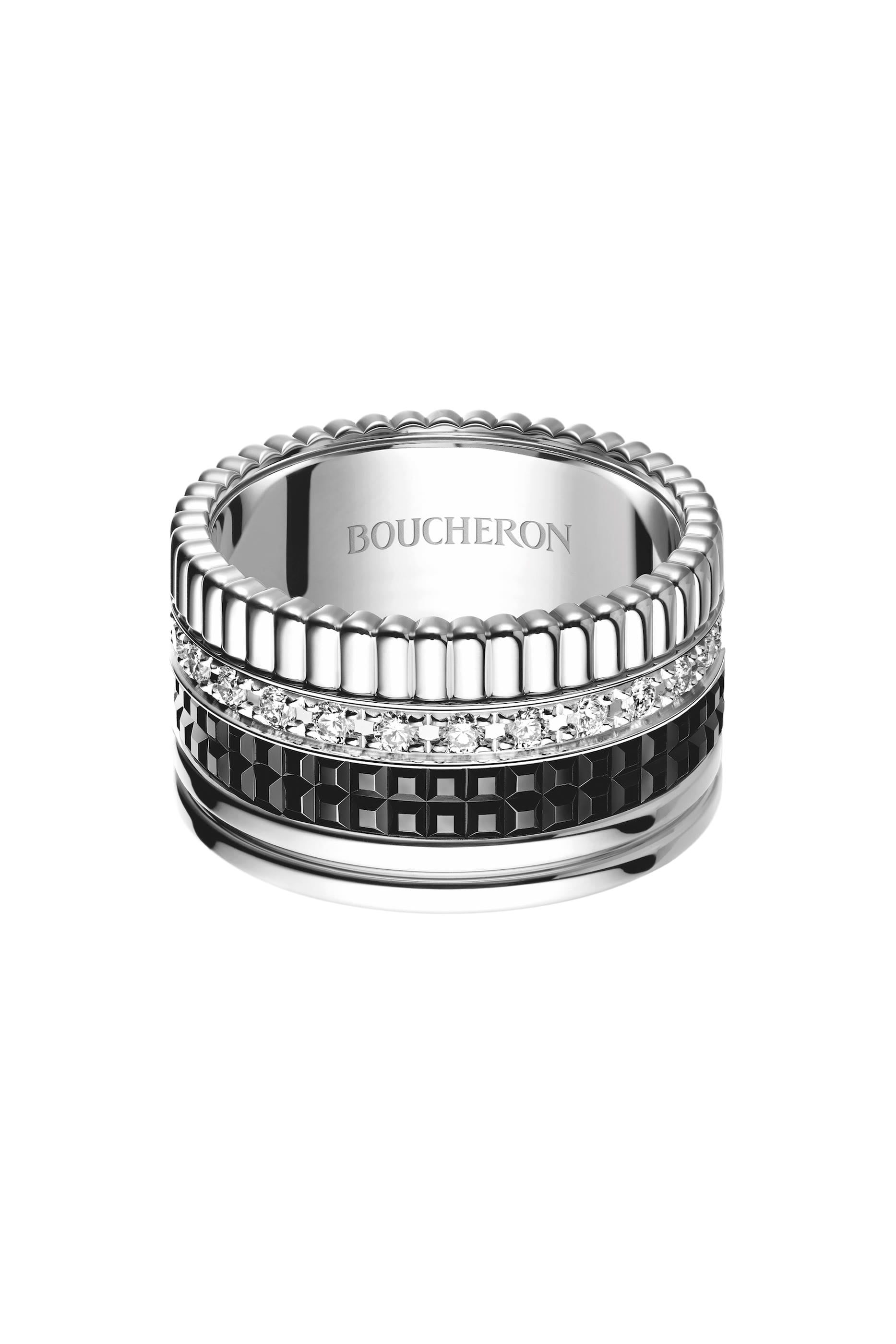 Quatre Large Ring, 18k White Gold & Diamonds