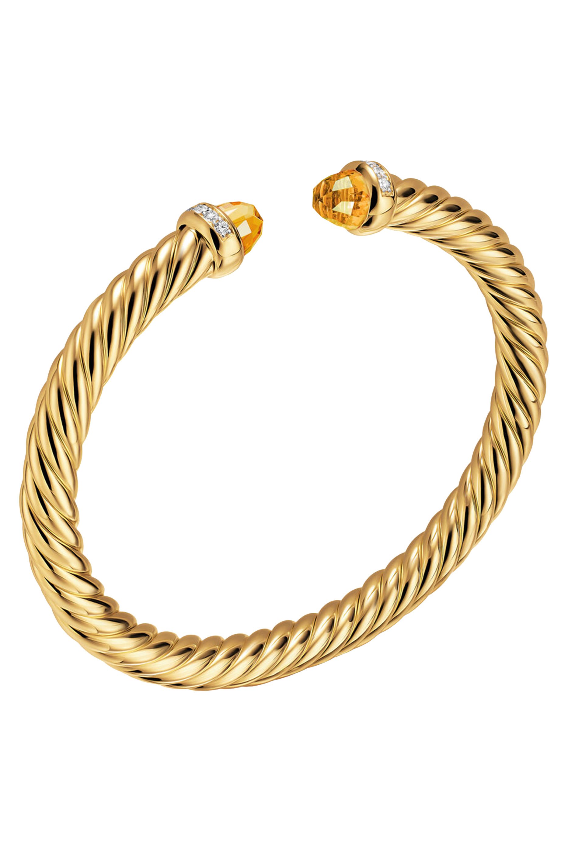 Cablespira&reg; Flex Bracelet, 18K Yellow Gold, Citrine & Diamonds