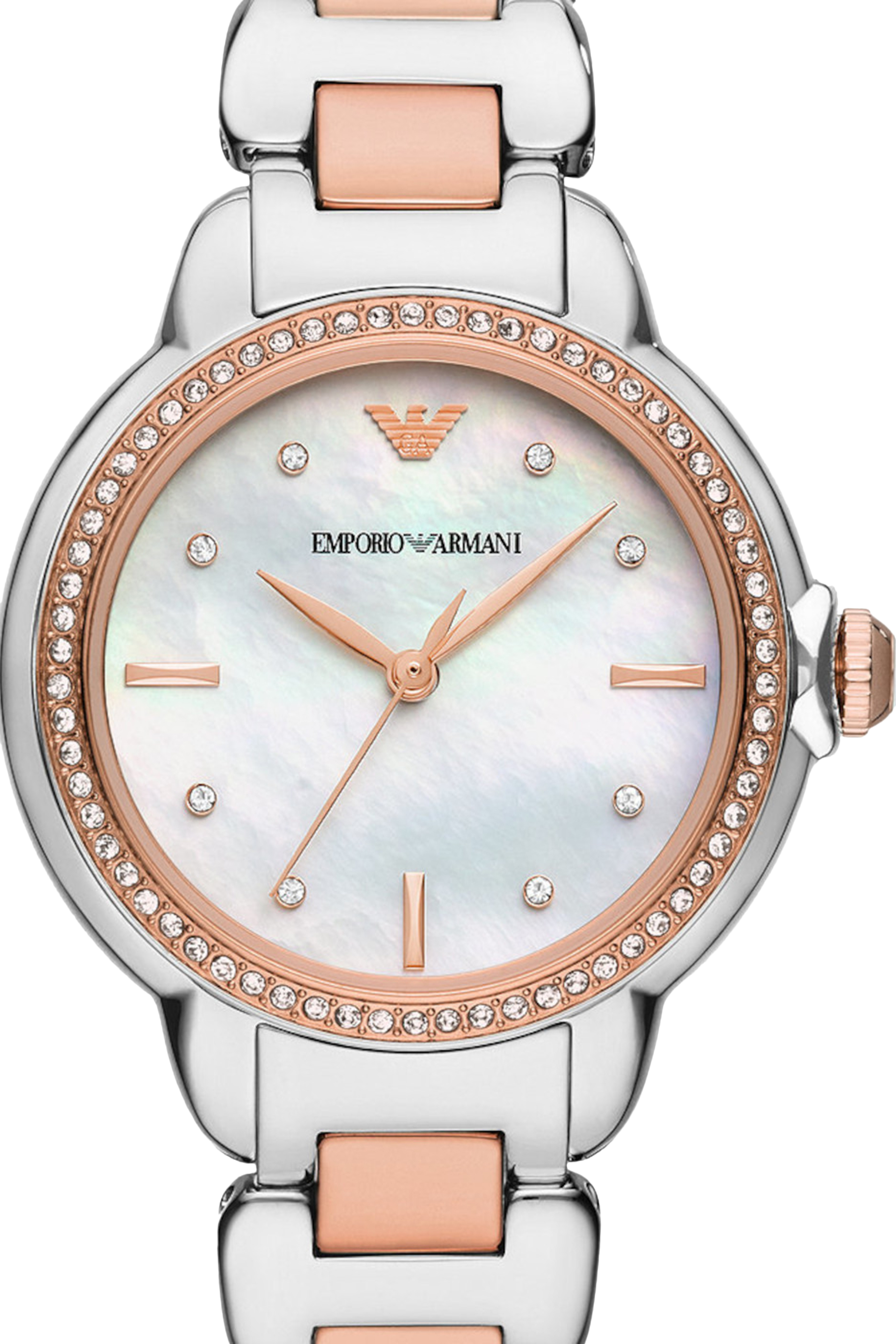 Three-Hand Two-Tone Stainless Steel Watch, 32mm