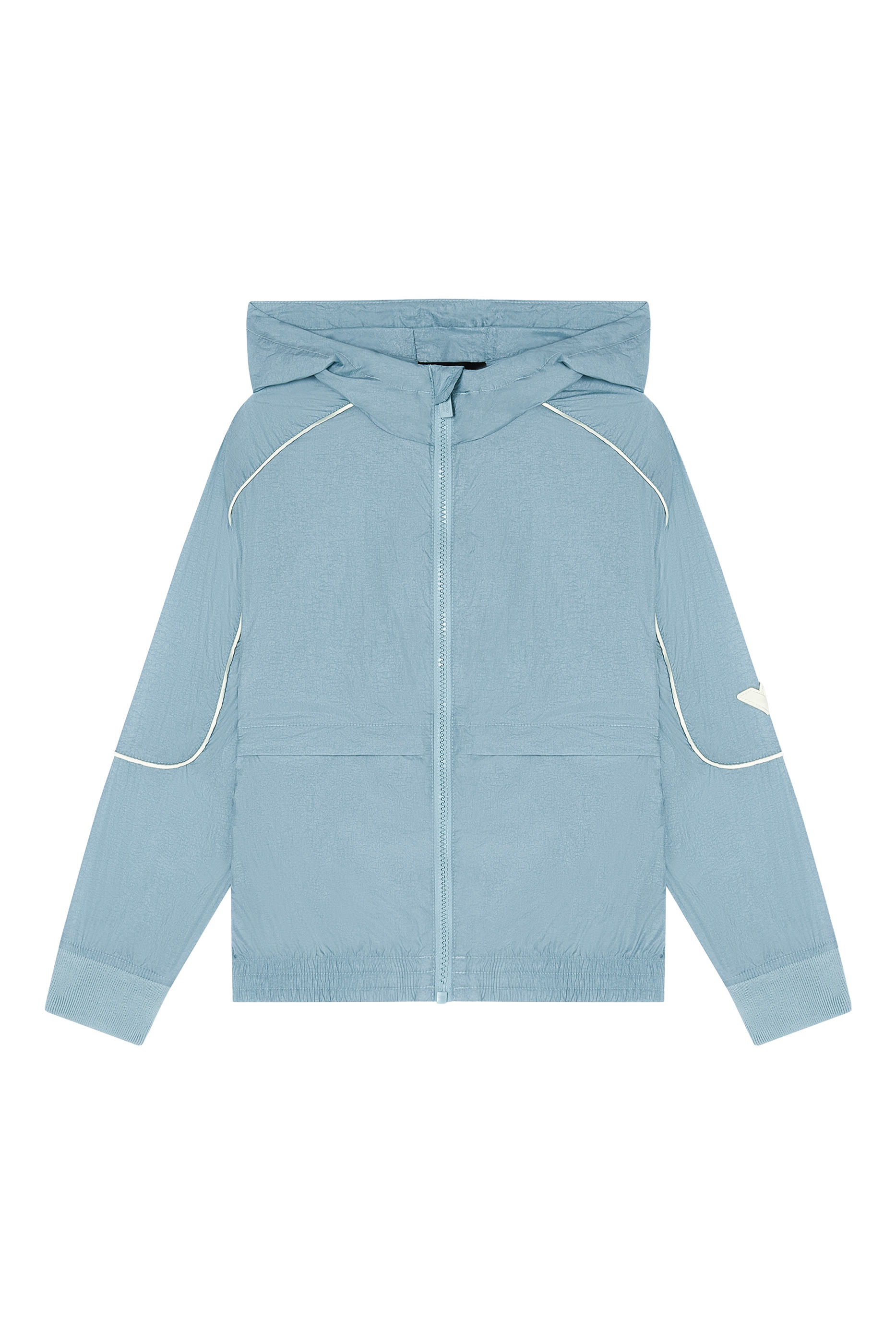 Kids Nylon Hooded Blouson with Piping