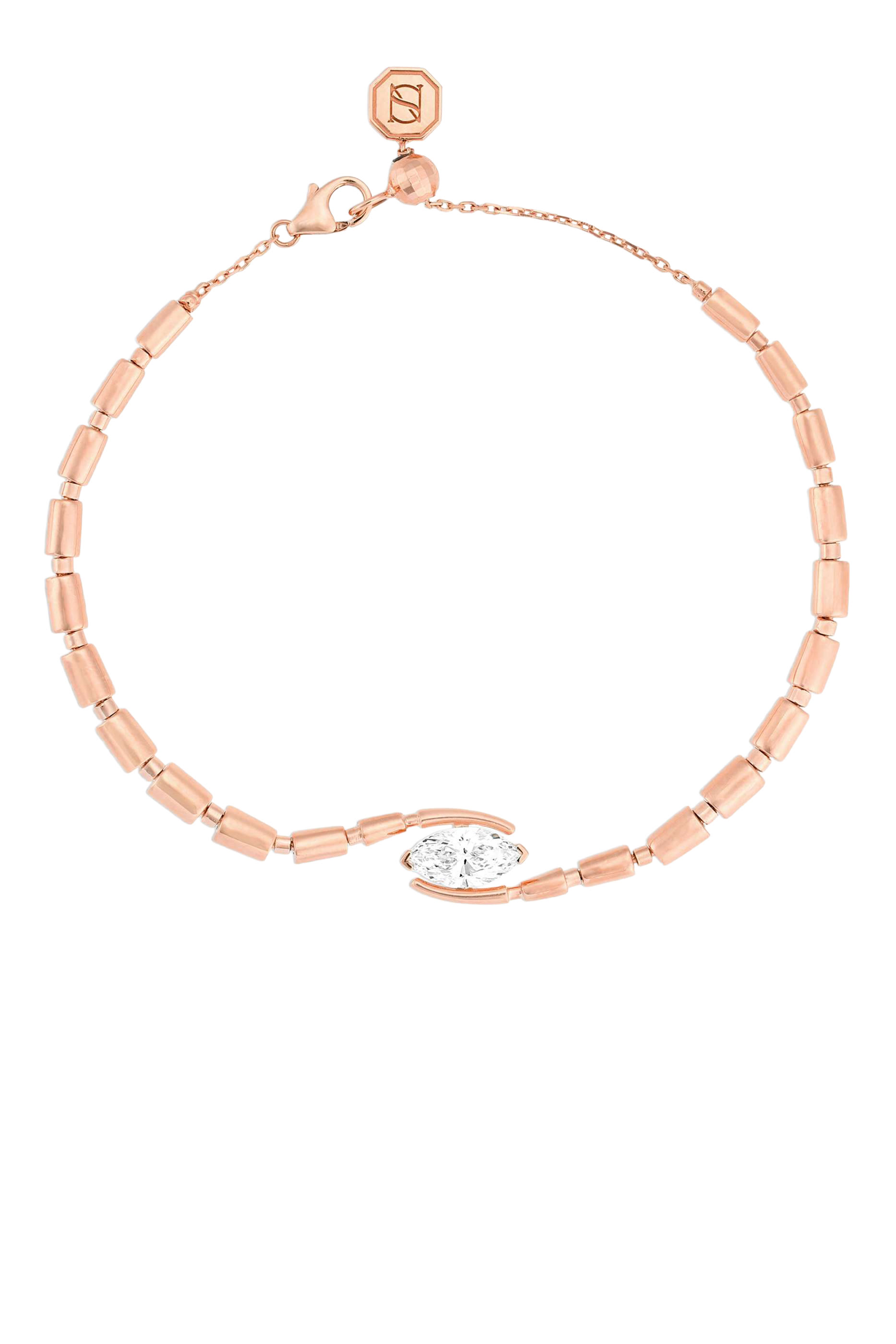Uraeus Bracelet, 18K Rose Gold & Diamonds