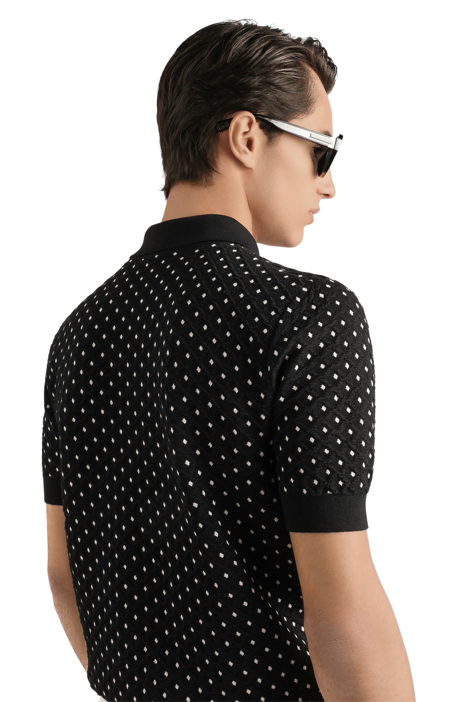 Micro-Dot Stitch Polo Shirt