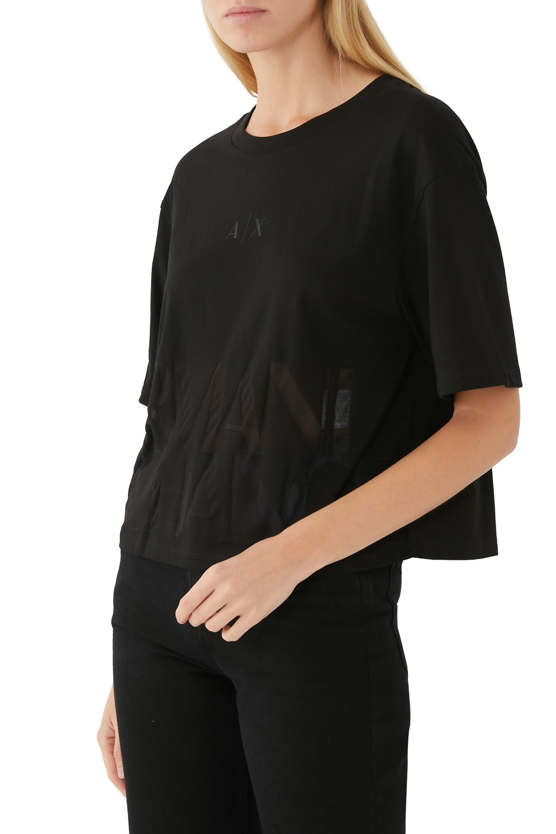 Logo Print Cropped T-Shirt